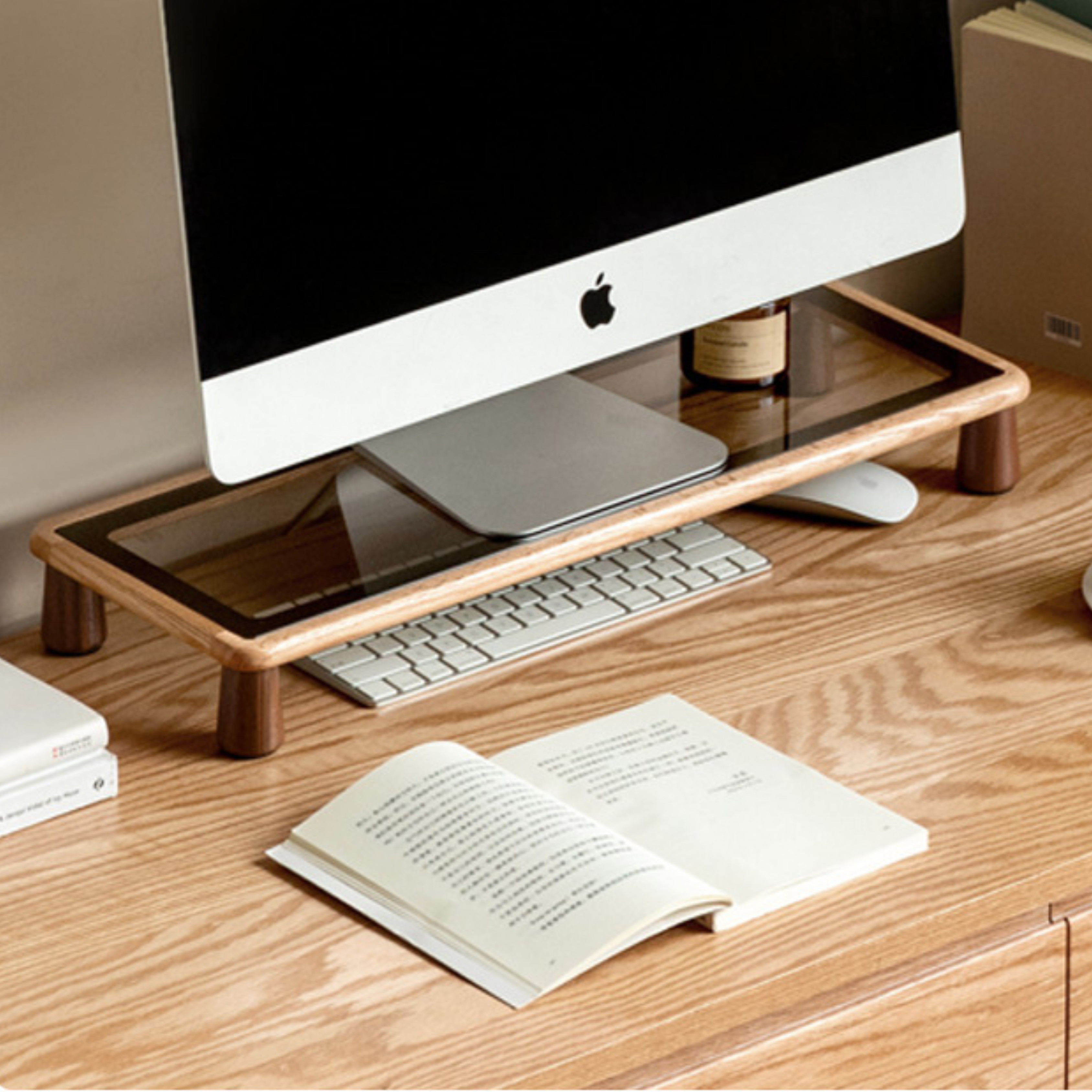 Premium Oak Solid Wood Office Table Bracket - Heavy Duty Desk Support for Home Office, Study Room & Workspace