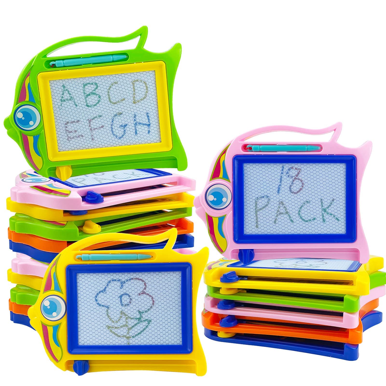 Ynybusi 18-Pack Mini Magnetic Drawing Board - Erasable Doodle Board & Colorful Sketch Pads for Kids | Perfect for Party Favors, Classroom Prizes, Goodie Bags, Travel & Home Play | Fun Educational Toy Gift for Boys & Girls