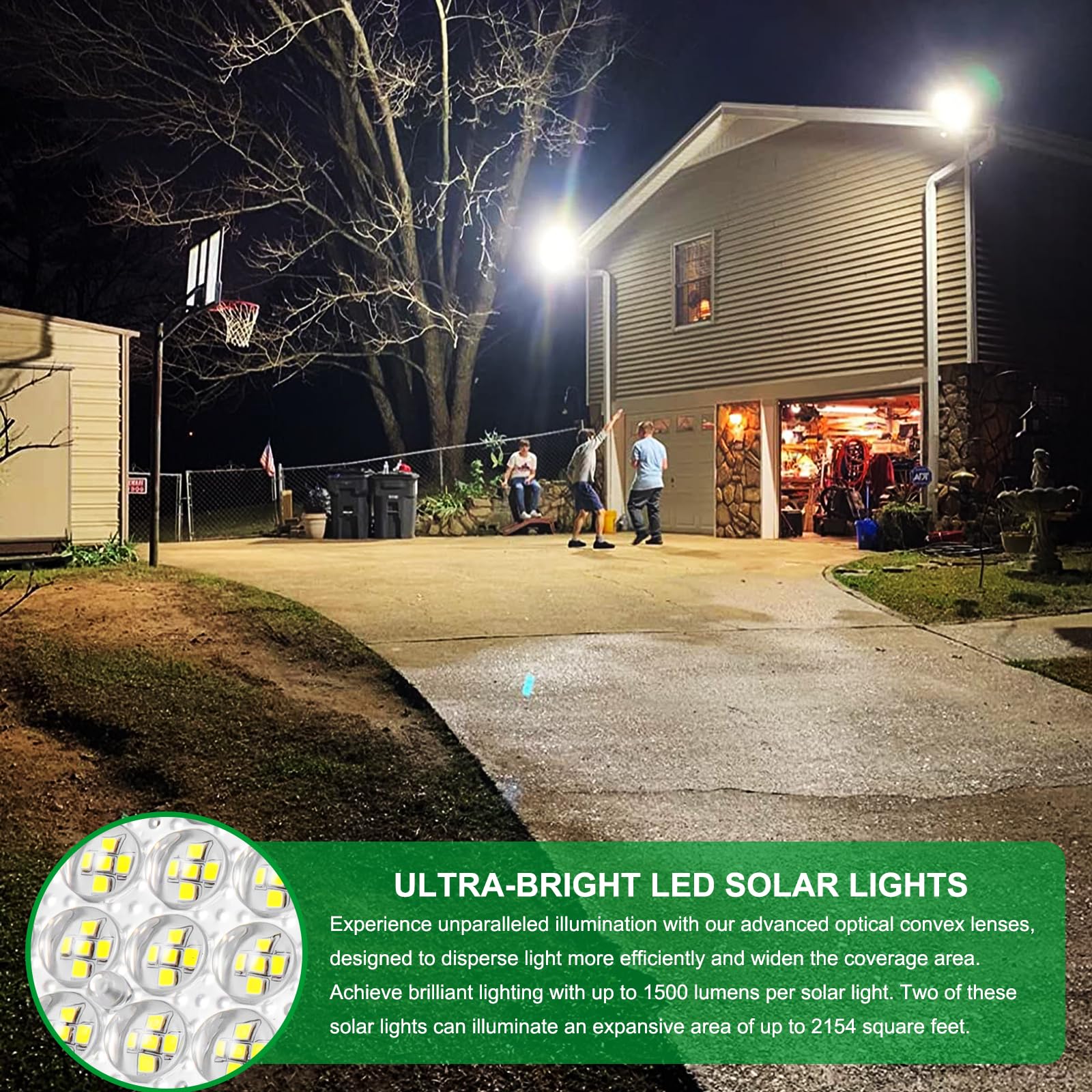 150W Solar Flood Light Outdoor - 1500 Lumens 385 LED IP65 Waterproof Security Light with Remote Control | Dusk to Dawn Solar Powered LED Floodlight for Yard, Garden, Driveway, Patio & Backyard Lighting