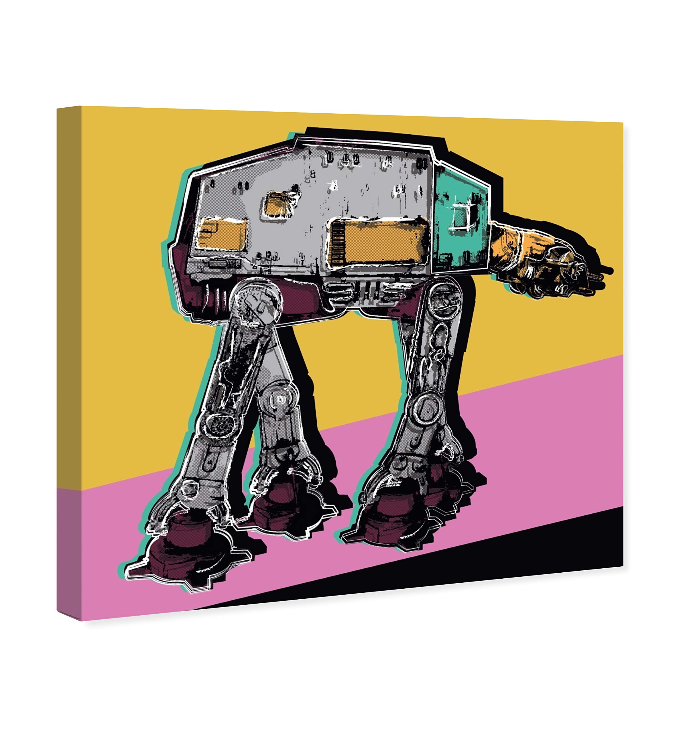 Oliver Gal Artist Co. 'Warhol Style ATAT' Pop Art Canvas Print - 24x24 Inch Pink & Yellow Wall Art for Living Room, Bedroom, Office Décor | Perfect for Movie Lovers & Star Wars Fans