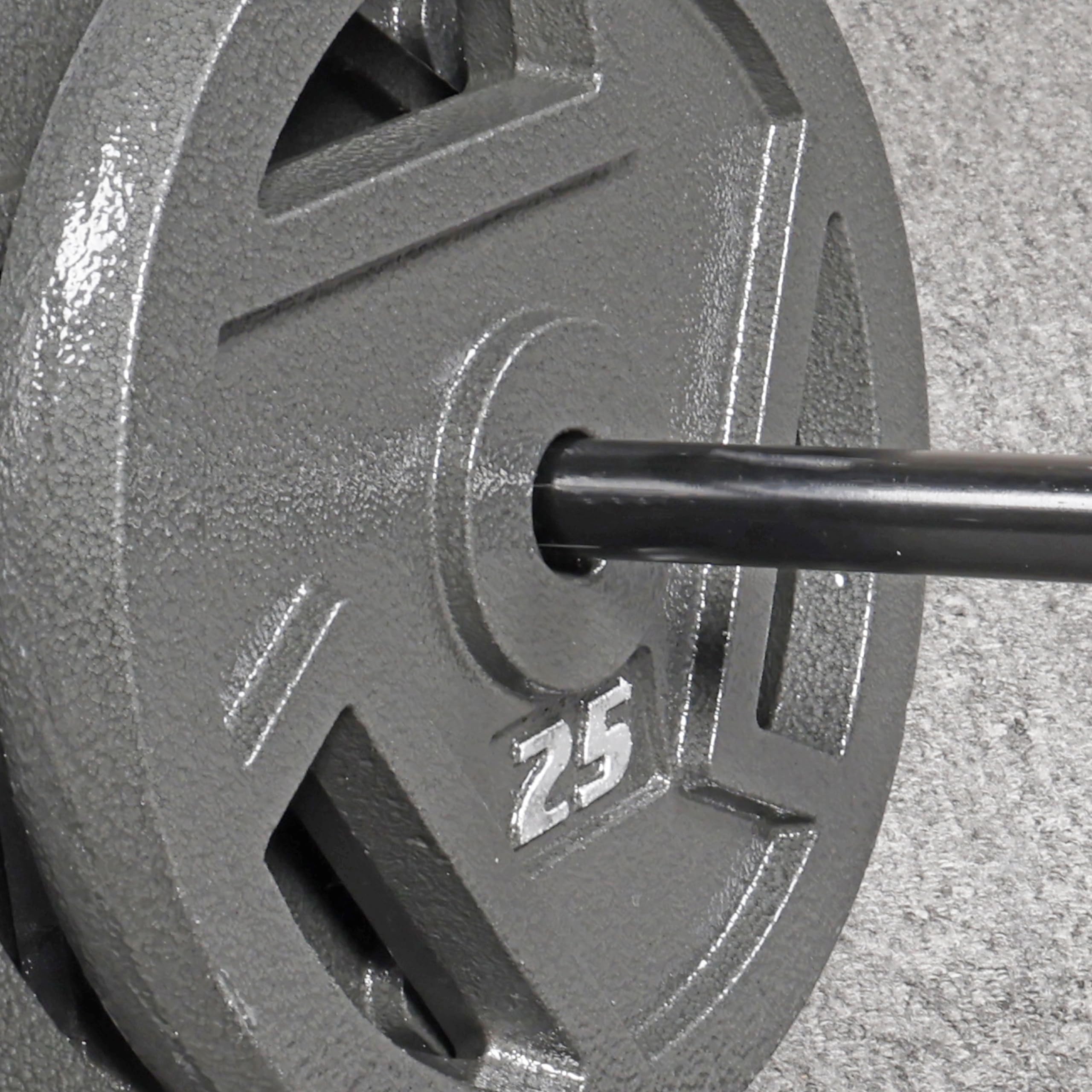 Signature Fitness 1-Inch Cast Iron Weight Plates - Standard Olympic Weight Plates for Strength Training, Weightlifting & CrossFit - Perfect for Home Gym, Commercial Gym & Powerlifting Workouts