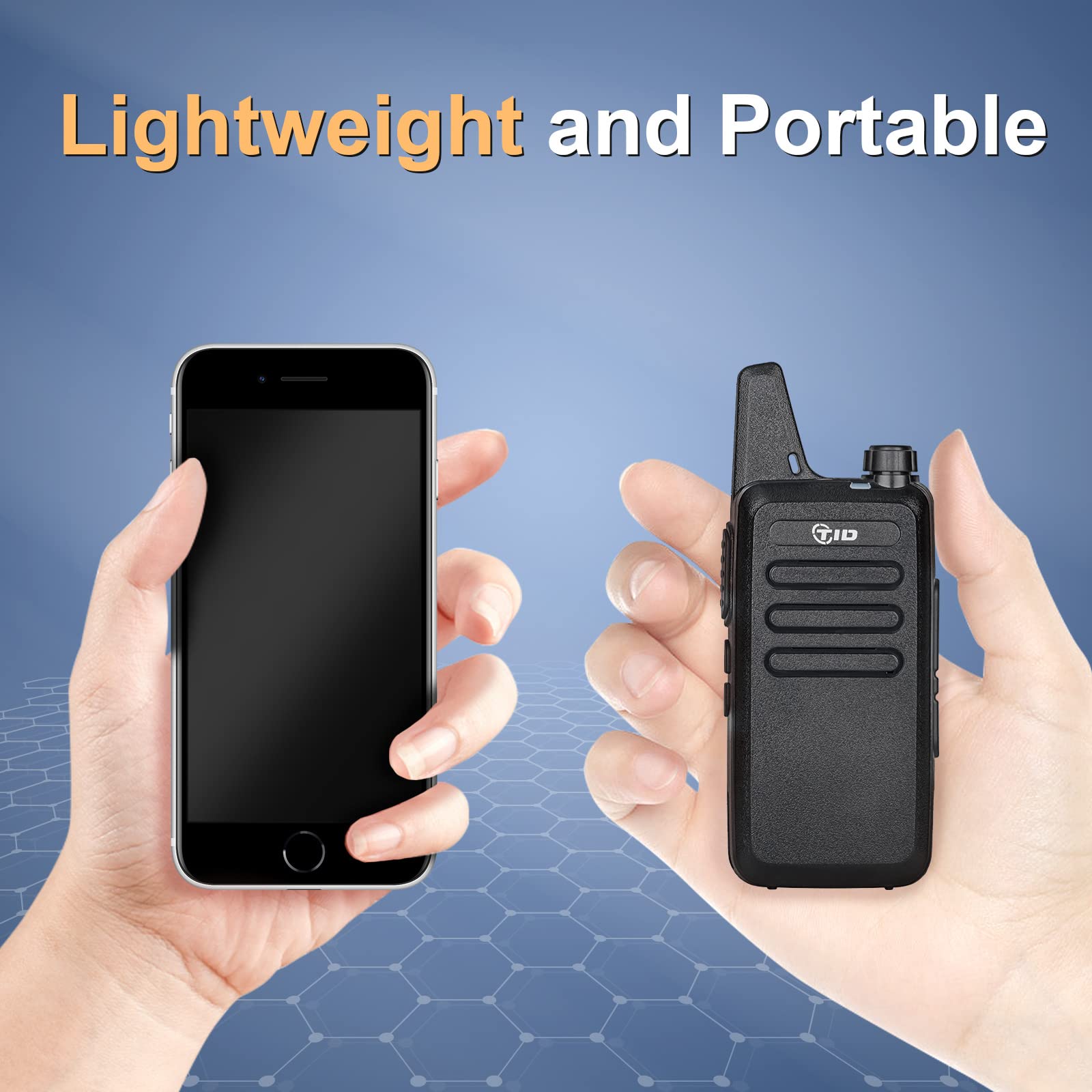 TIDRADIO TD-M8s Rechargeable 2-Way Walkie Talkies (10 Pack) - License-Free VOX Two-Way Radios with Earpiece for Adults - Perfect for School, Church, Restaurant, Business & Office Communication