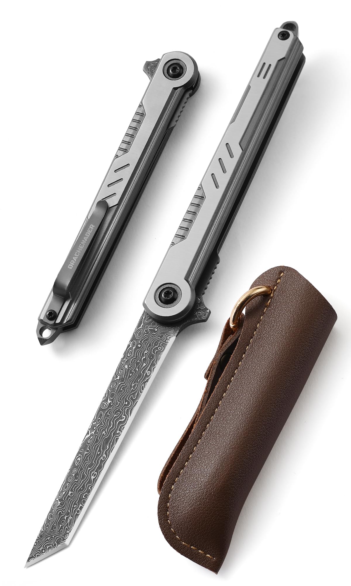 Premium Handmade Damascus Tanto Folding Pocket Knife - Tactical EDC Knife for Men & Women | Slim Gentleman's Flip Knife | Perfect Gift for Outdoors, Camping & Everyday Carry (EDC)