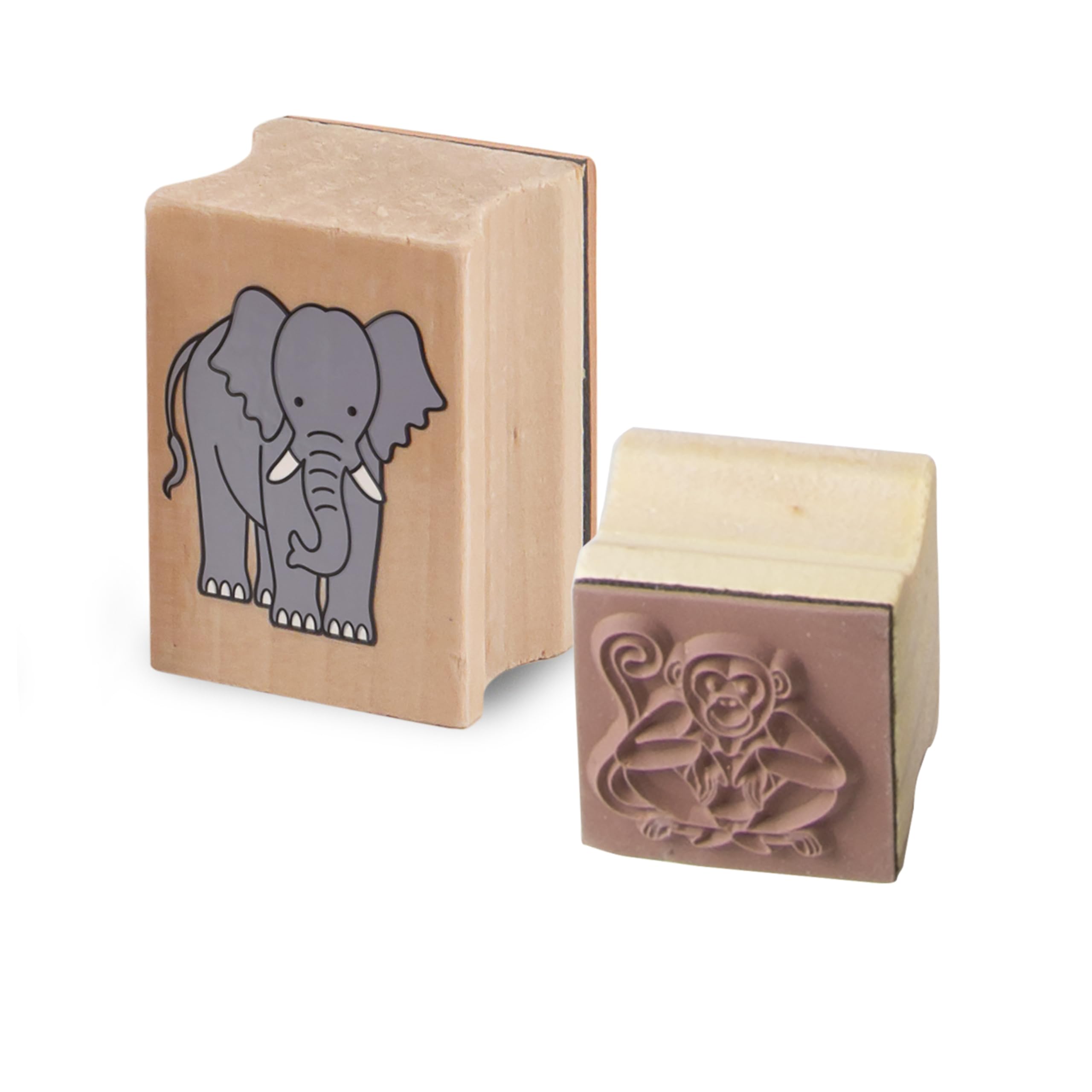 Melissa & Doug Rain Forest Stamp-a-Scene Set - 20 Wooden Stamps, 5 Colored Pencils & 2-Color Stamp Pad for Kids Art Activities, DIY Greeting Cards & Creative Play