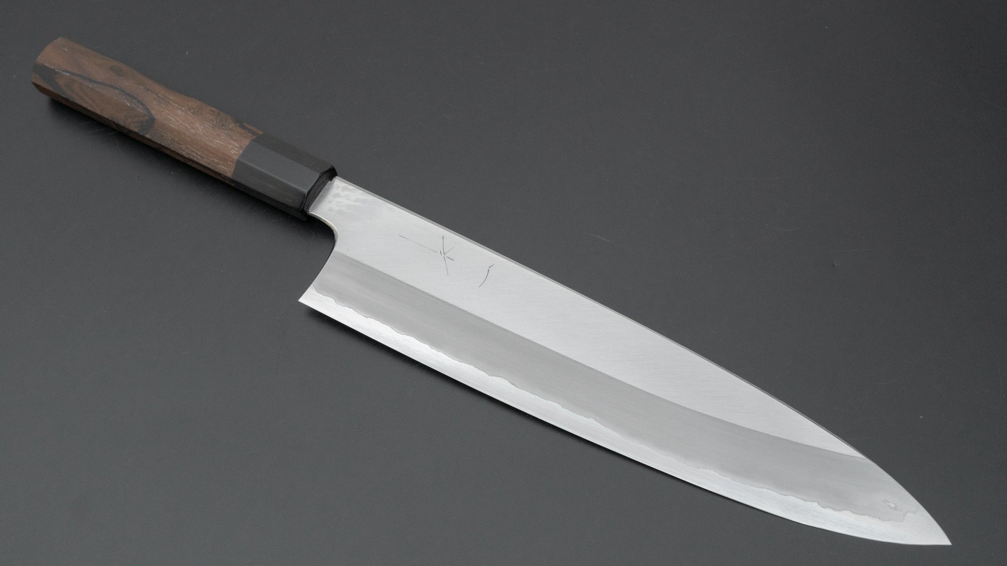 Premium Hitohira Togashi Blue #1 Stainless Steel Clad Gyuto Chef Knife 270mm with Ziricote Wood Handle - Professional Japanese Kitchen Knife for Slicing, Dicing & Meat Cutting