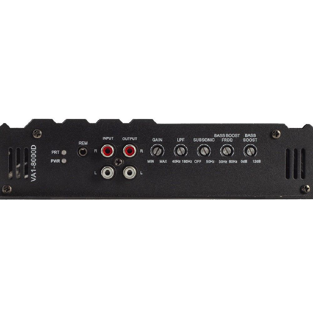 Power Acoustik VA1 8000D 8000W RMS Vertigo Series Class D Monoblock Car Amplifier - High Power Bass Boost for Car Audio Systems, Subwoofers, and Truck Stereo Upgrades