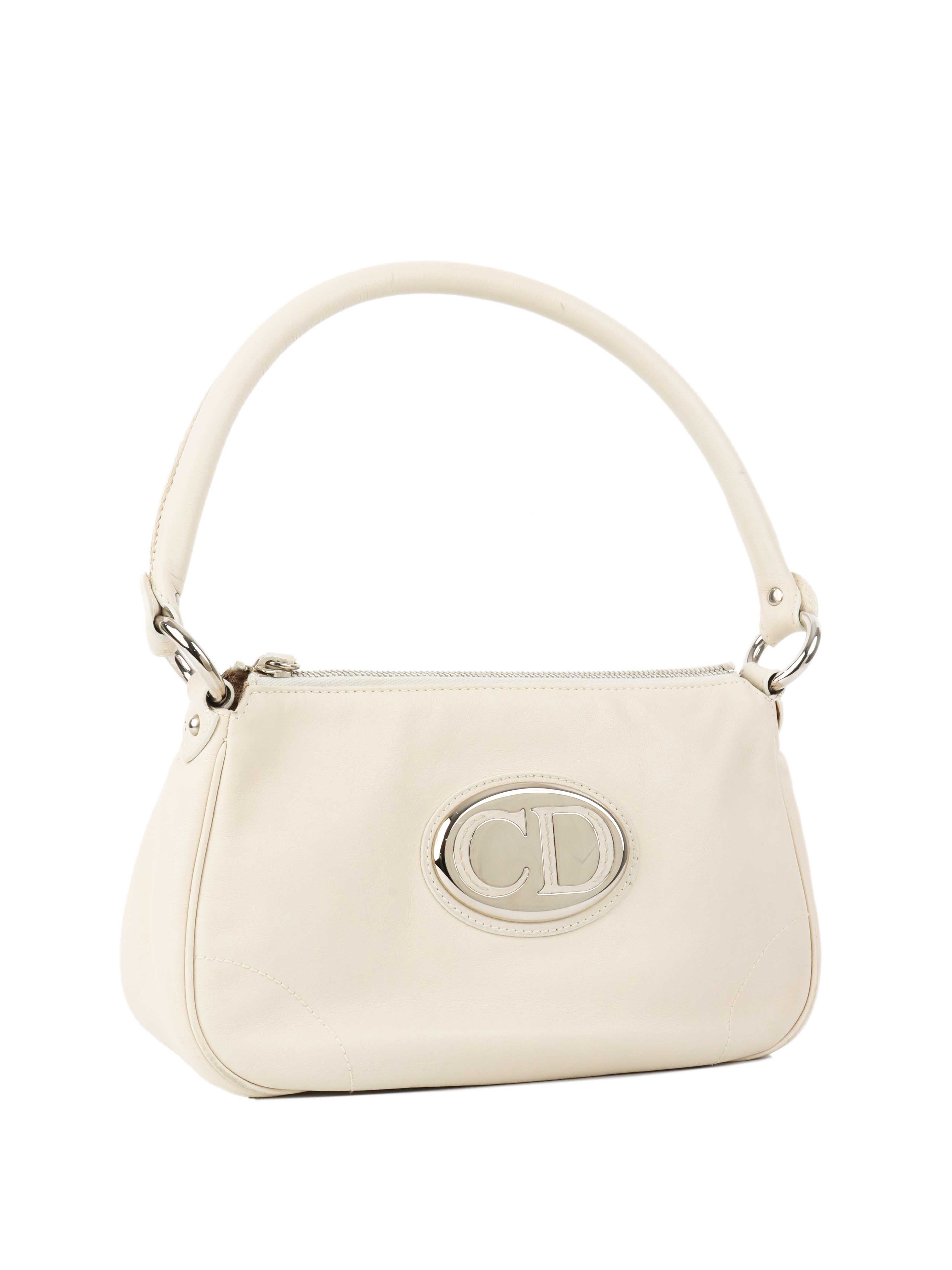 Dior White Leather Shoulder Bag for Women | Luxury Designer Handbag | Perfect for Work, Travel & Evening Events