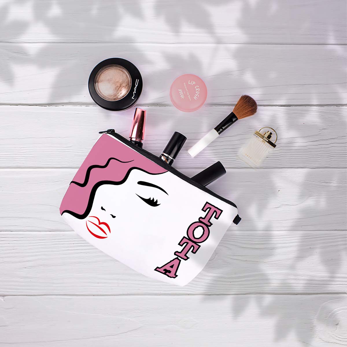 Crazyify The Totaaa Beautiful Makeup Pouch for Women - Waterproof Canvas Cosmetic Bag with Zipper, Travel Toiletry Organizer & Storage Case - Perfect for Makeup, Skincare, Jewelry & Travel Essentials