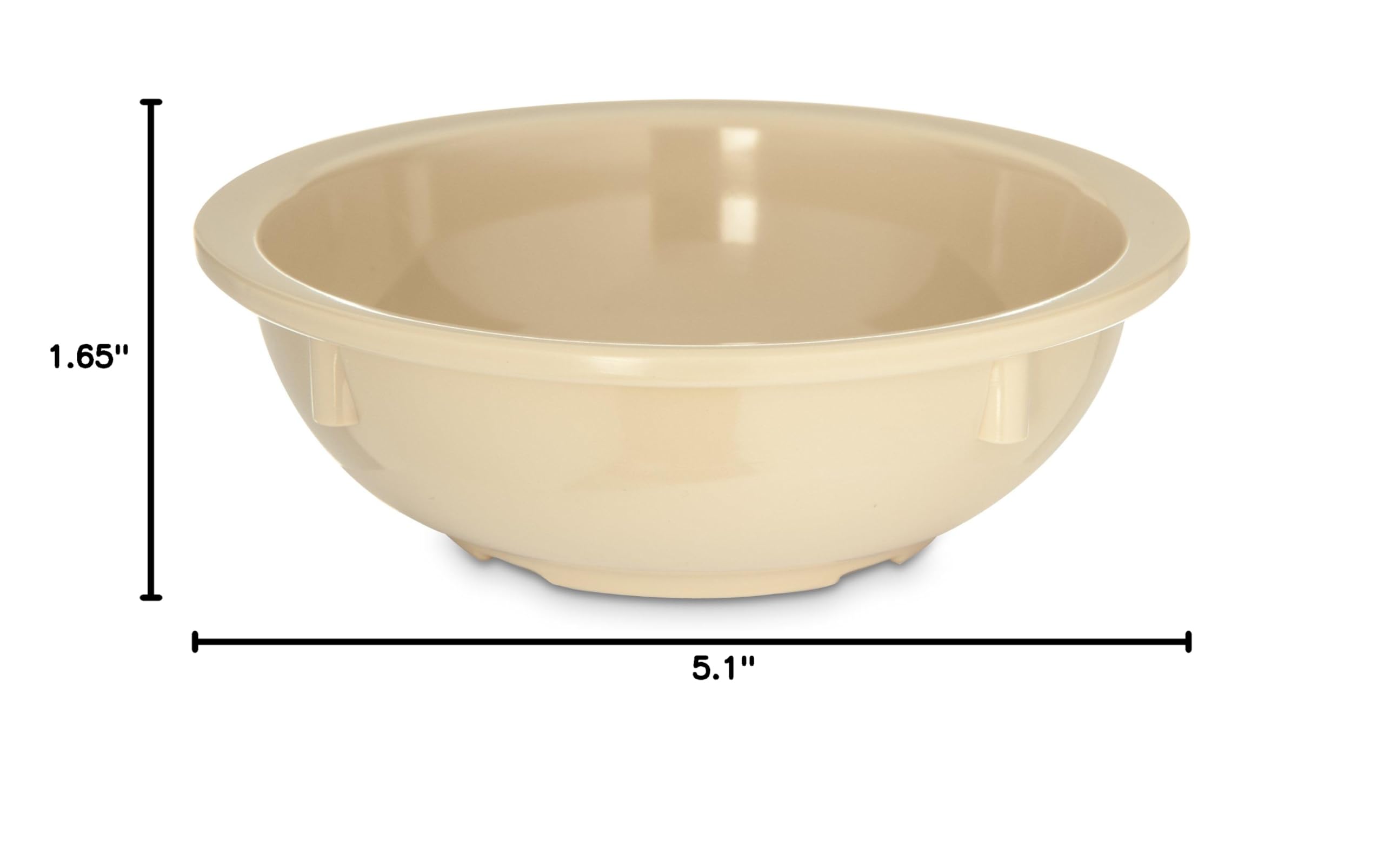 Carlisle Kingline Reusable 10 oz Melamine Bowls - Tan Plastic Dishware for Home, Restaurant & Catering - Durable & Lightweight (Pack of 48) - Perfect for Salads, Soups, Cereals & Party Serving