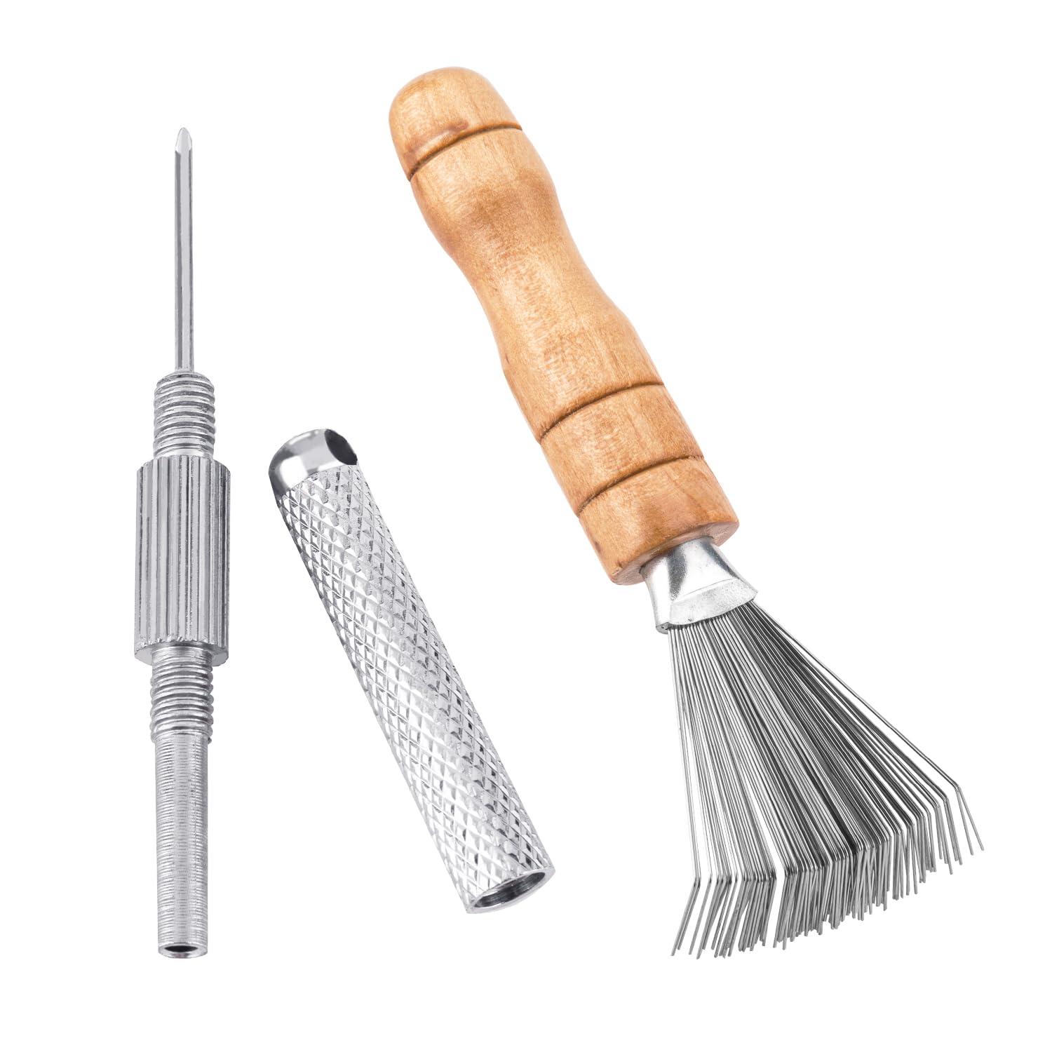 BEADNOVA Kenzan Flower Frog Needle Straightener - Ikebana Floral Tool Set with Pin Straightener & Cleaning Brush - Perfect for Flower Arranging, Hair Comb Cleaning, and DIY Craft Projects