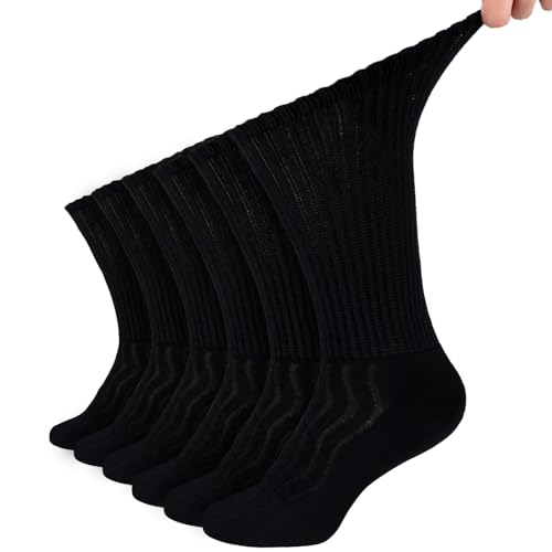 Extra Wide/6 Pairs Black