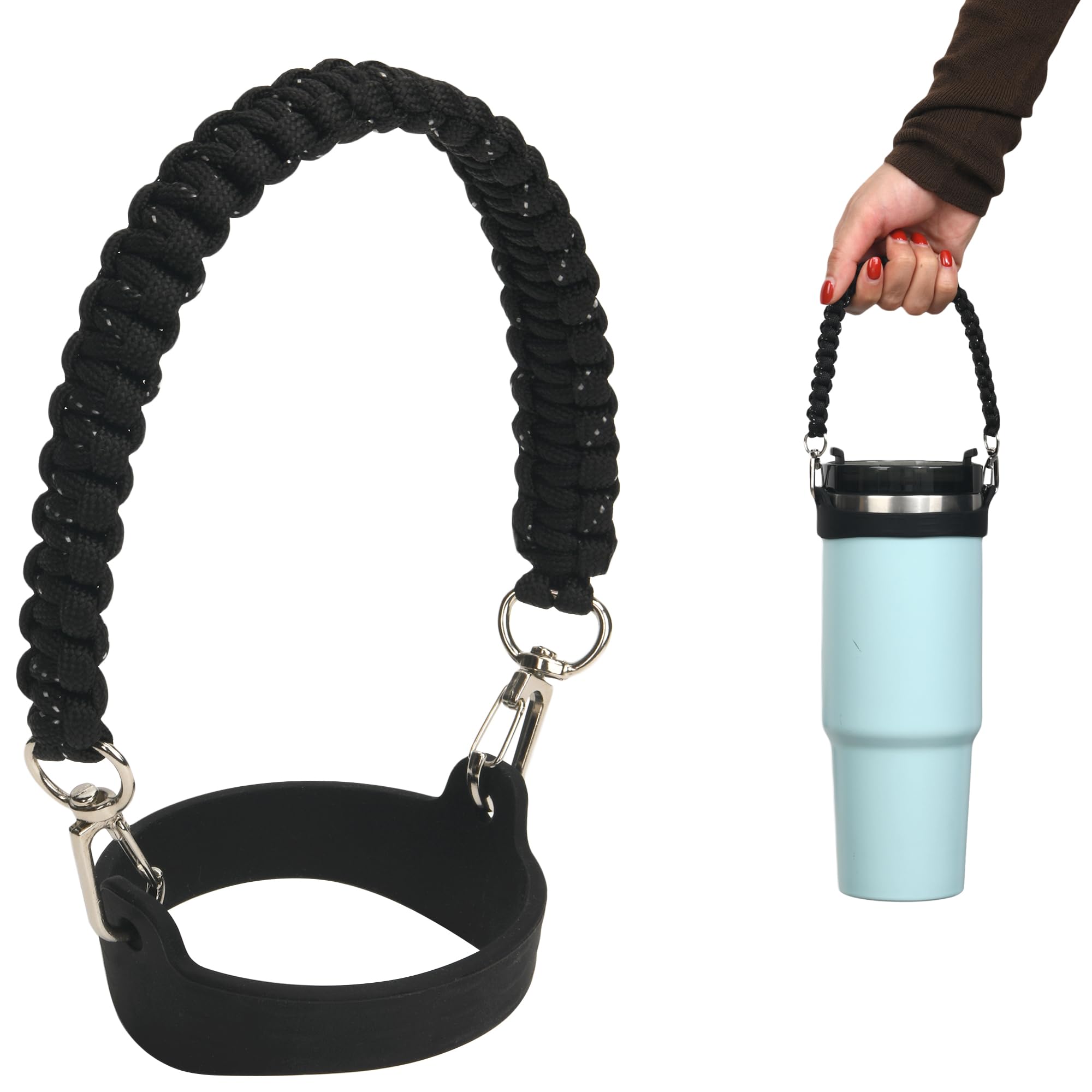 Wongeto Water Bottle Handle Strap - Durable Paracord Handle for Stanley Cups & Tumblers - Perfect for Hiking, Gym & Outdoor Adventures