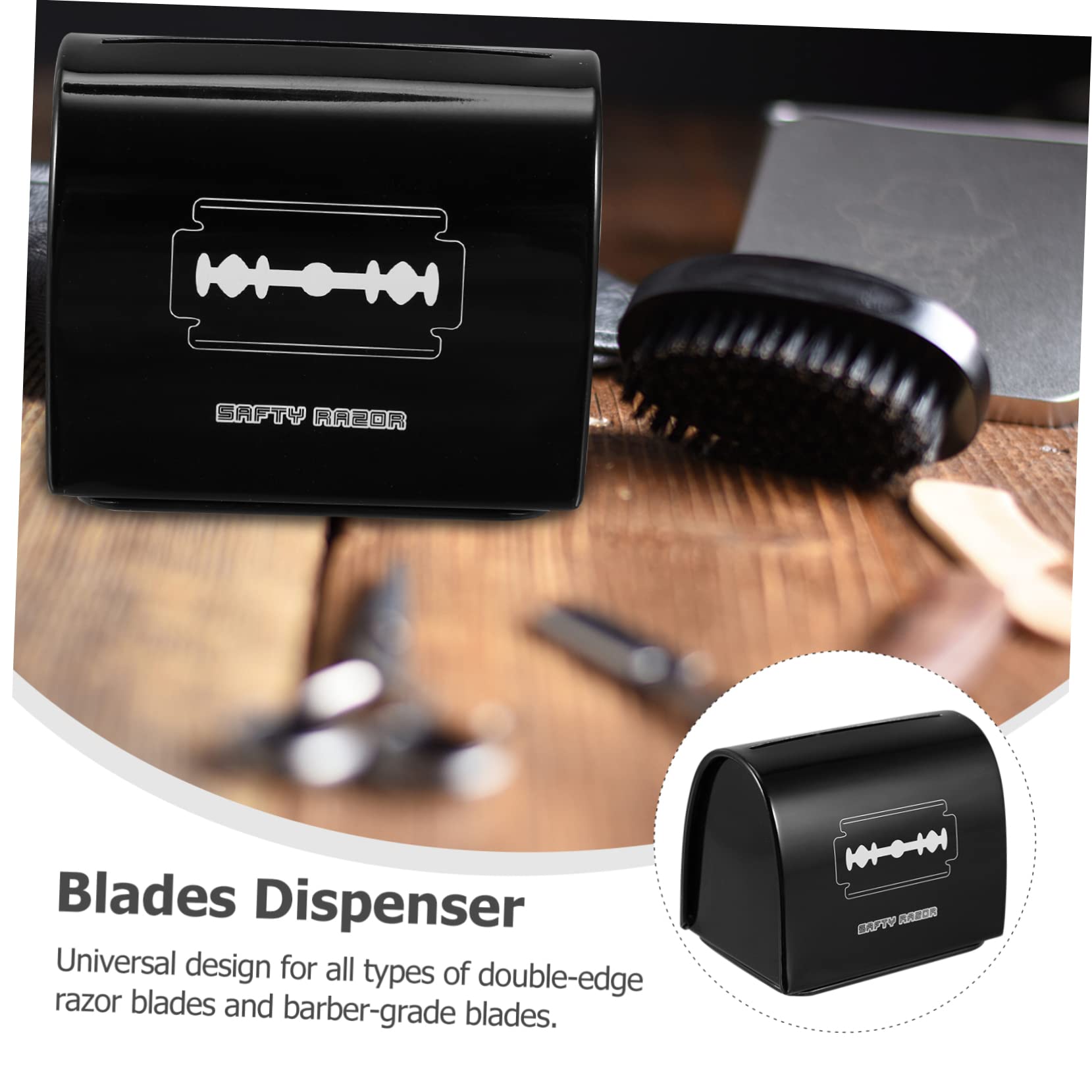 FOMIYES Metal Razor Blade Storage Box - Compact Disposable Razor Blade Dispenser for Barber Shops & Salon - Safe & Durable Blade Organizer for Shaving, Hair Cutting & Grooming Tools