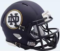 Notre Dame 2018 Shamrock Series New York Matte Navy Riddell Speed Mini Helmet - Collectible Football Memorabilia for Fans, Sports Decor, and Gift Ideas