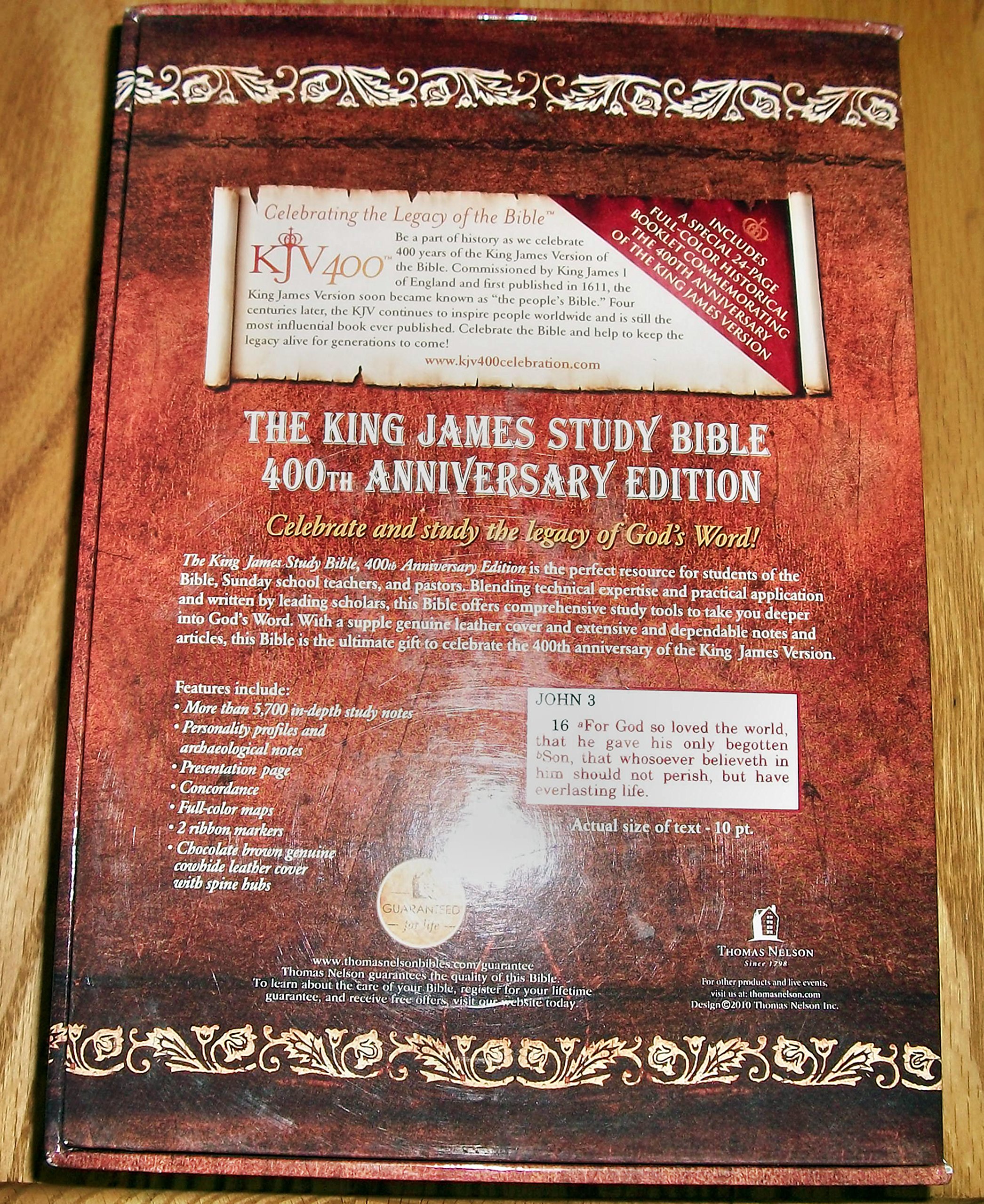 King James Study Bible KJV - Genuine Brown Leather Cover, Large Print, Red Letter Edition - Perfect for Bible Study, Church Services & Personal Devotion