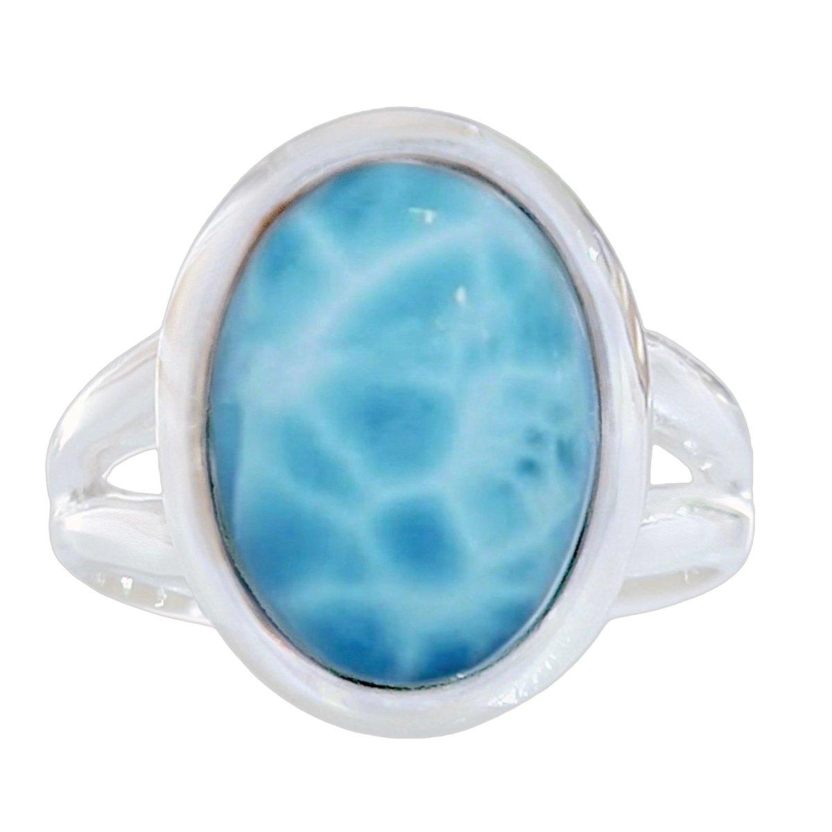 Elegant Oval Larimar Ring for Women - Classic Chic Jewelry for Everyday Wear & Special Occasions