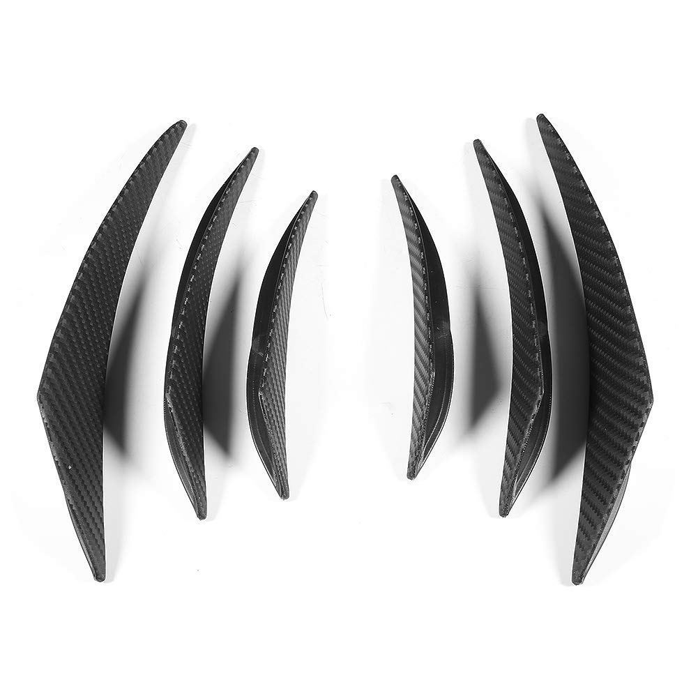 6pcs Universal Front Bumper Canards - Car Exterior Lip Splitter Diffuser Fins & Valence Spoiler for Enhanced Aerodynamics - Perfect for Sports Cars & Tuner Vehicles