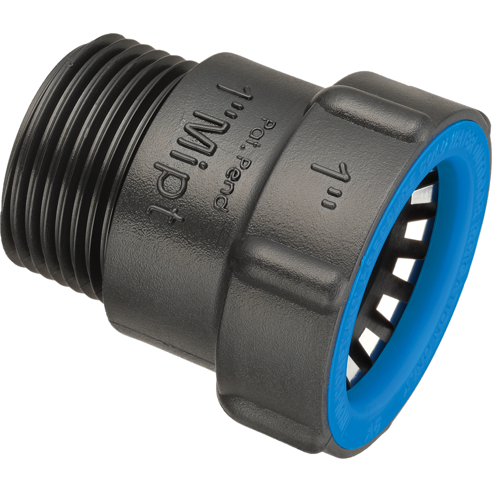 Hydro Rain BL436 010 Blu Lock® 1 BL x MIPT Adapter - Durable Brass Fitting for Irrigation & Plumbing Systems | Perfect for Garden Sprinklers, Drip Lines & Water Supply Connections