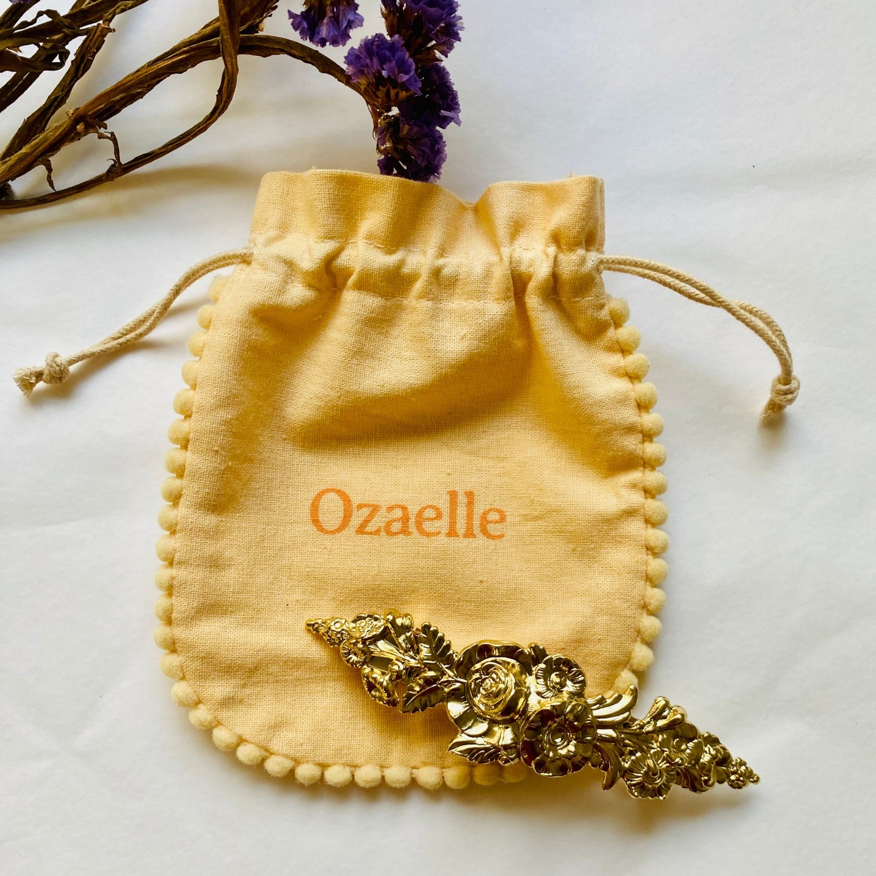 Nassia Floral Gold Hair Clip - Elegant Hair Accessory for Women & Girls - Perfect for Weddings, Parties & Everyday Wear
