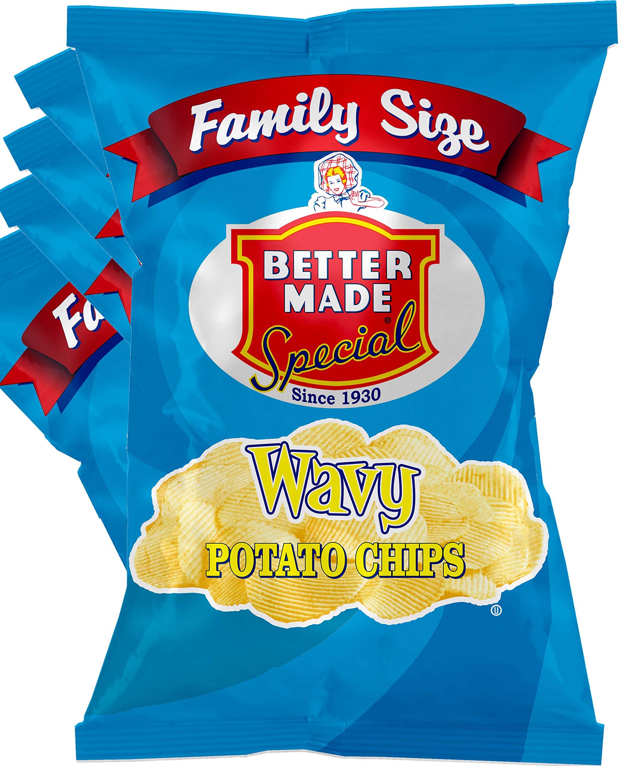 Better Made Wavy Potato Chips - 8 Pack (9 oz Bags) - Crispy, Crunchy, Gluten-Free Snacks Made from Fresh Potatoes - Perfect for Parties, Lunches & Family Gatherings - Family-Owned Brand