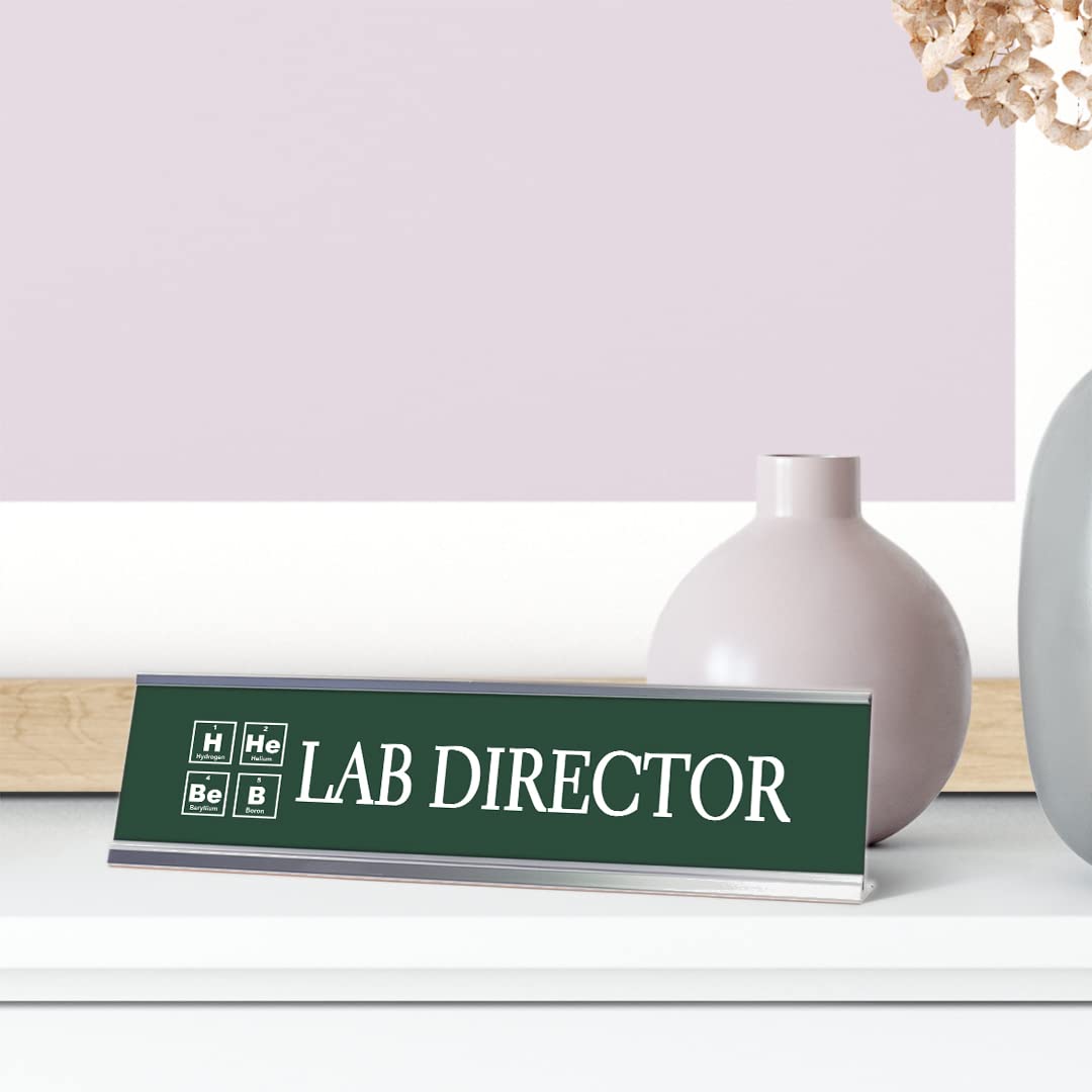 Green Novelty Lab Director Desk Sign - 2 x 8 Inches - Perfect for Office Decor, Science Lab, or Gift for Scientists & Researchers