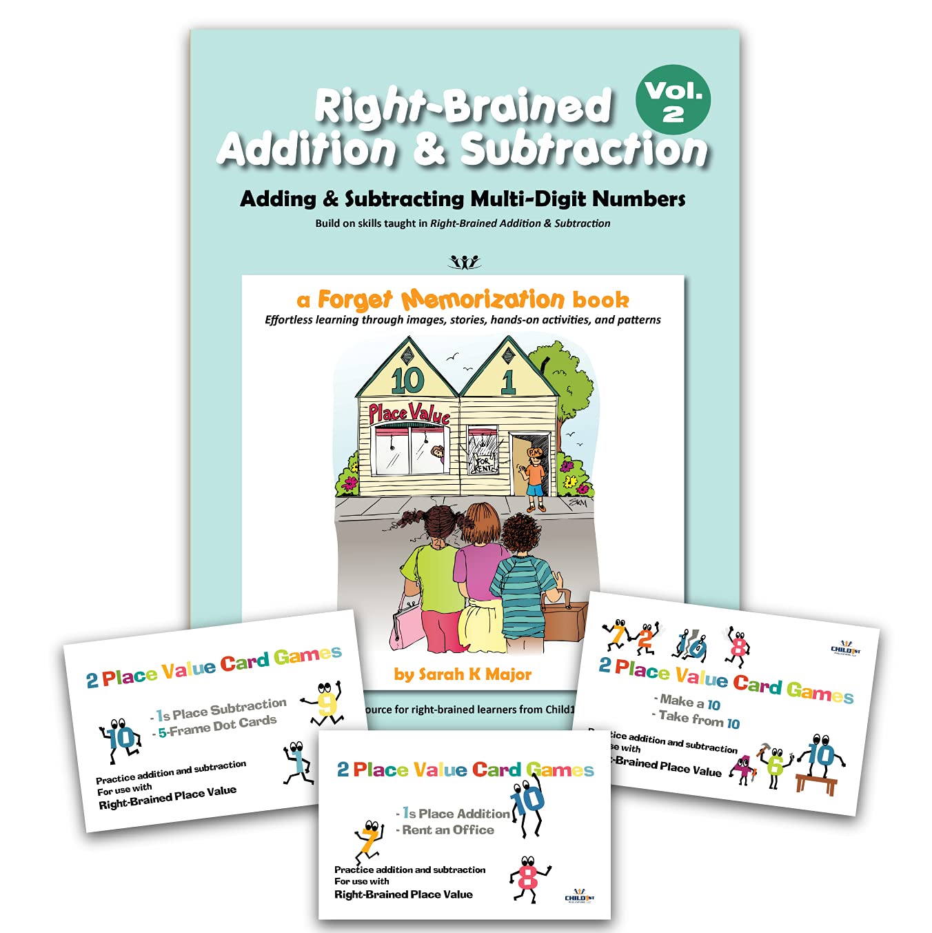 Right-Brained Addition & Subtraction Vol. 2: Interactive Book & Games for Kids' Math Learning at Home & School