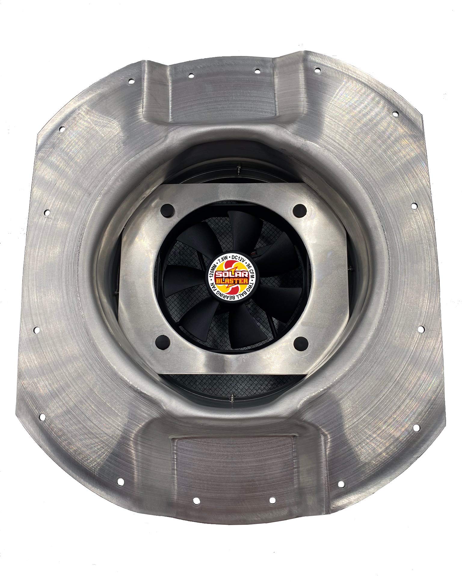 Solar Mega RoofBlaster Adjustable Ventilation Fan for 3.5” Ribbed Conex Shipping Containers - White Solar Powered Roof Vent & Exhaust Fan - Keep Containers Cool with Sun Power - Perfect for Cargo Storage, Workshops & Mobile Offices