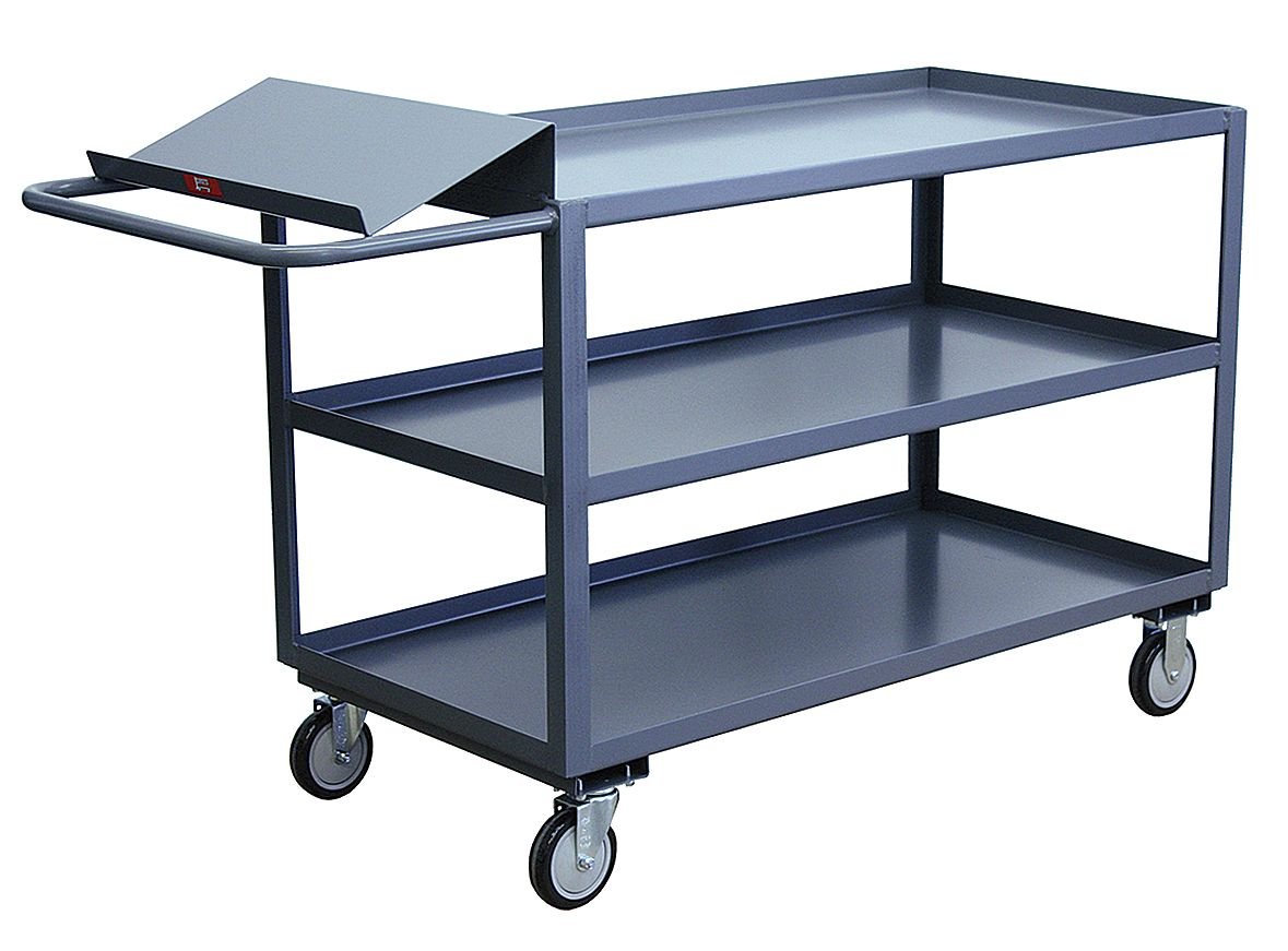 Jamco Products LO336P500GP Heavy-Duty Order-Picking Utility Cart with 3 Lipped Metal Shelves - 1,200 lb Capacity - Warehouse, Retail & Industrial Use