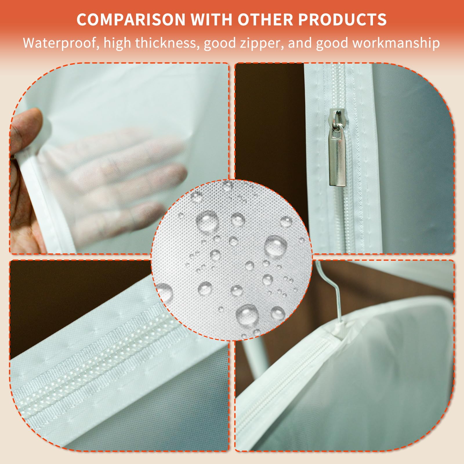 40in Clear Hanging Garment Bags - 6 Pack Dustproof Mothproof Clothing Storage for Dresses, Suits, Coats & Sweaters | Perfect for Closet Organization, Travel & Seasonal Clothes Protection