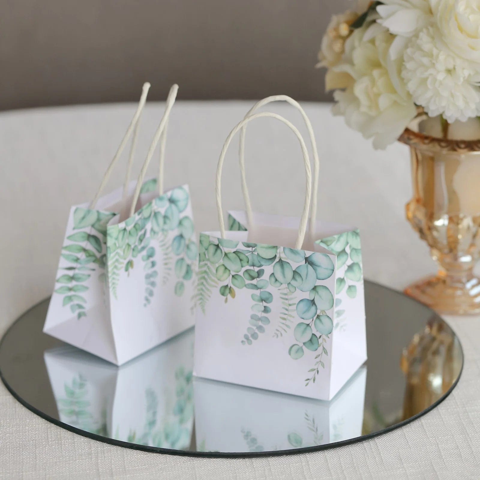 12 Pack Floral Print Gift Bags with Handles - Elegant Party Favor Bags for Weddings, Baby Showers & Birthday Celebrations