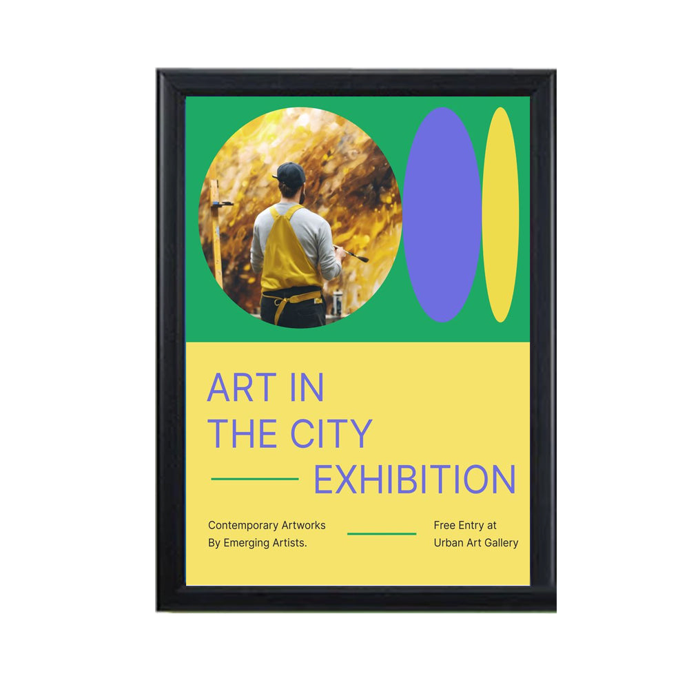 20x20 Inch Wooden Poster Frame - Premium Swing Frame for Wall Art Display - Perfect for Home Decor, Office, Gallery & Exhibitions