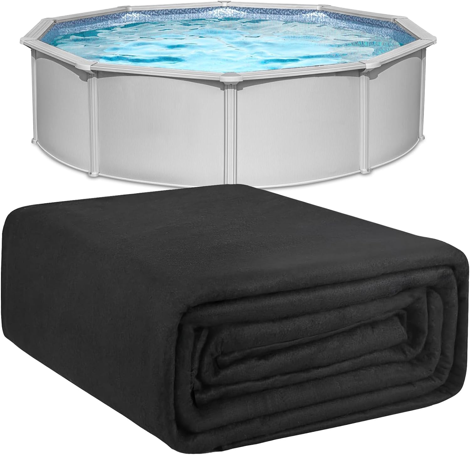 28 Ft Round Pool Liner Pad for Above Ground Swimming Pools - Heavy Duty Geotextile Underlayment for Pool Protection | Extends Liner Life, Easy Installation | Perfect for Backyard, Summer Pool Parties & Family Fun