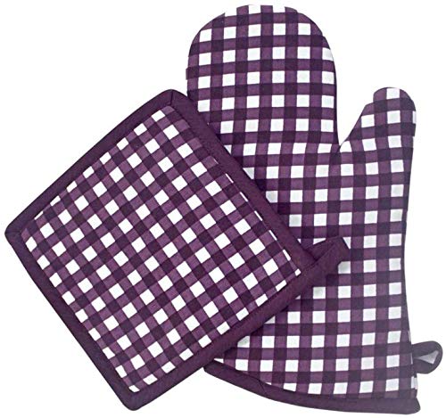 Premium Cotton Candy Oven Mitt & Pot Holder Set - 100% Cotton Heat Resistant Kitchen Accessories (8