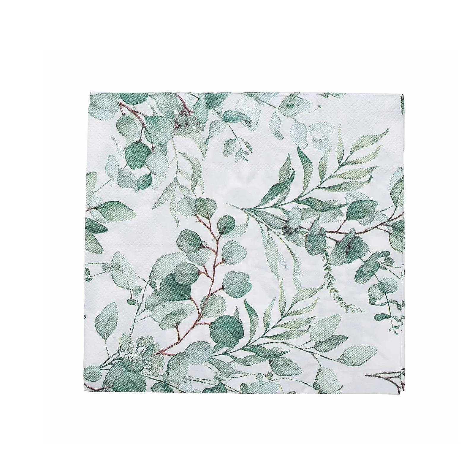 20 Leaves Design 13x13 Inch White and Green Dinner Paper Napkins - Perfect for Parties, Weddings, and Everyday Dining