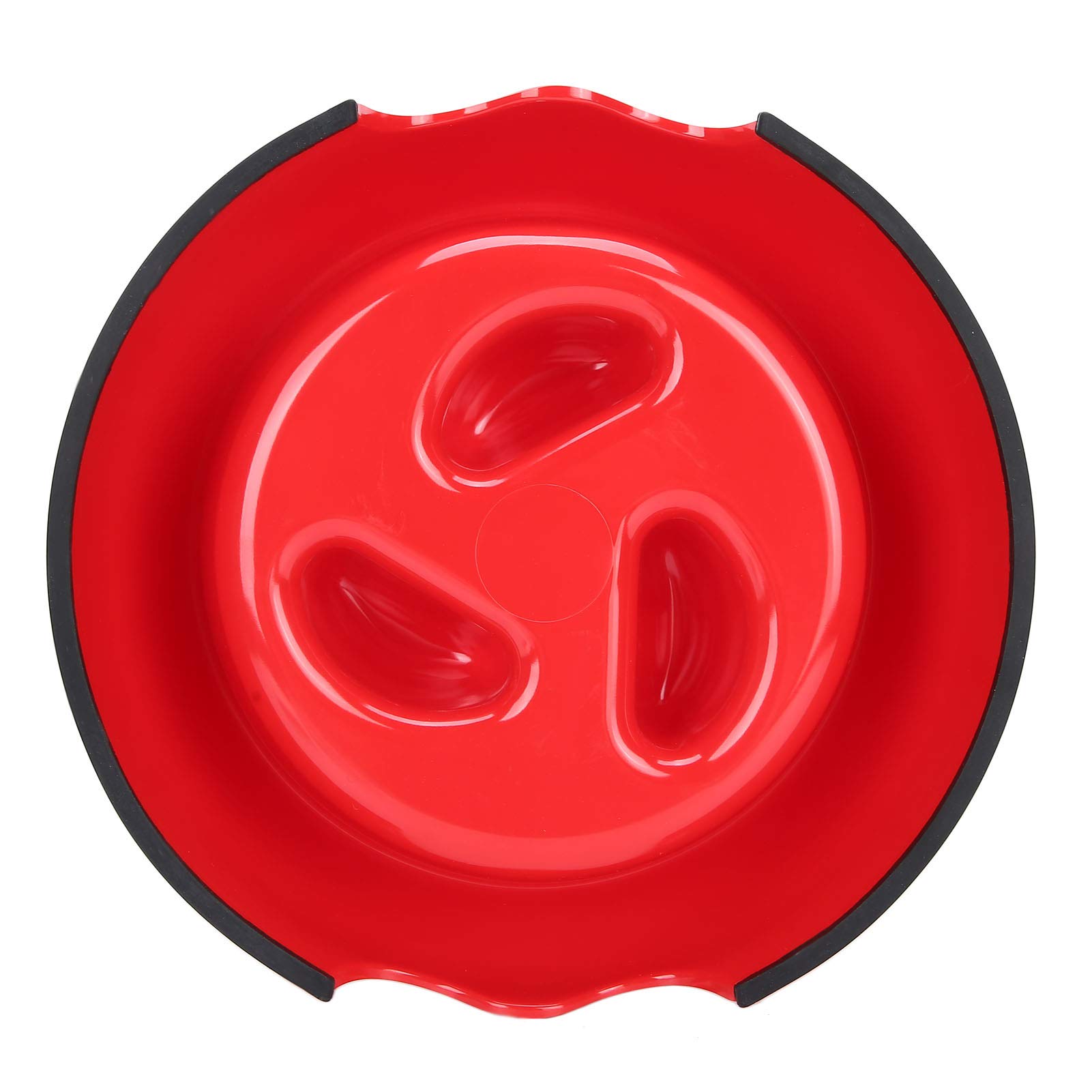 Non-Slip Puzzle Bowl Feeder for Dogs - Slow Food Feeder to Reduce Excessive Eating, Natural Material & Sturdy Design (Large, Red) - Perfect for Fast Eaters & Mealtime Enrichment