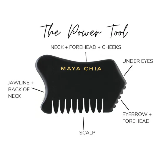 Maya Chia Power Tool Gua Sha - Facial Massage Tool for Glowing Skin, Anti-Aging & Lymphatic Drainage - Perfect for At-Home Spa & Self-Care Routine