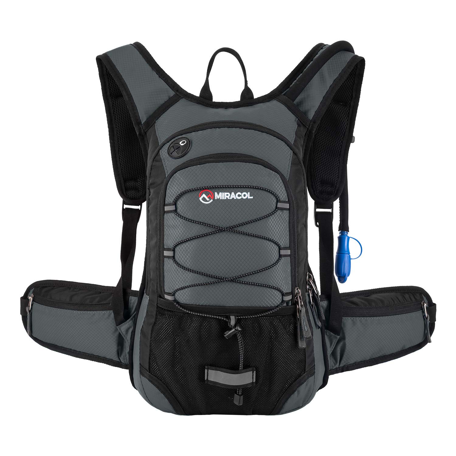 Miracol Insulated 2L Hydration Pack - Lightweight Hiking Water Backpack with Leak-Proof Bladder for Outdoor Adventures, Running, and Cycling