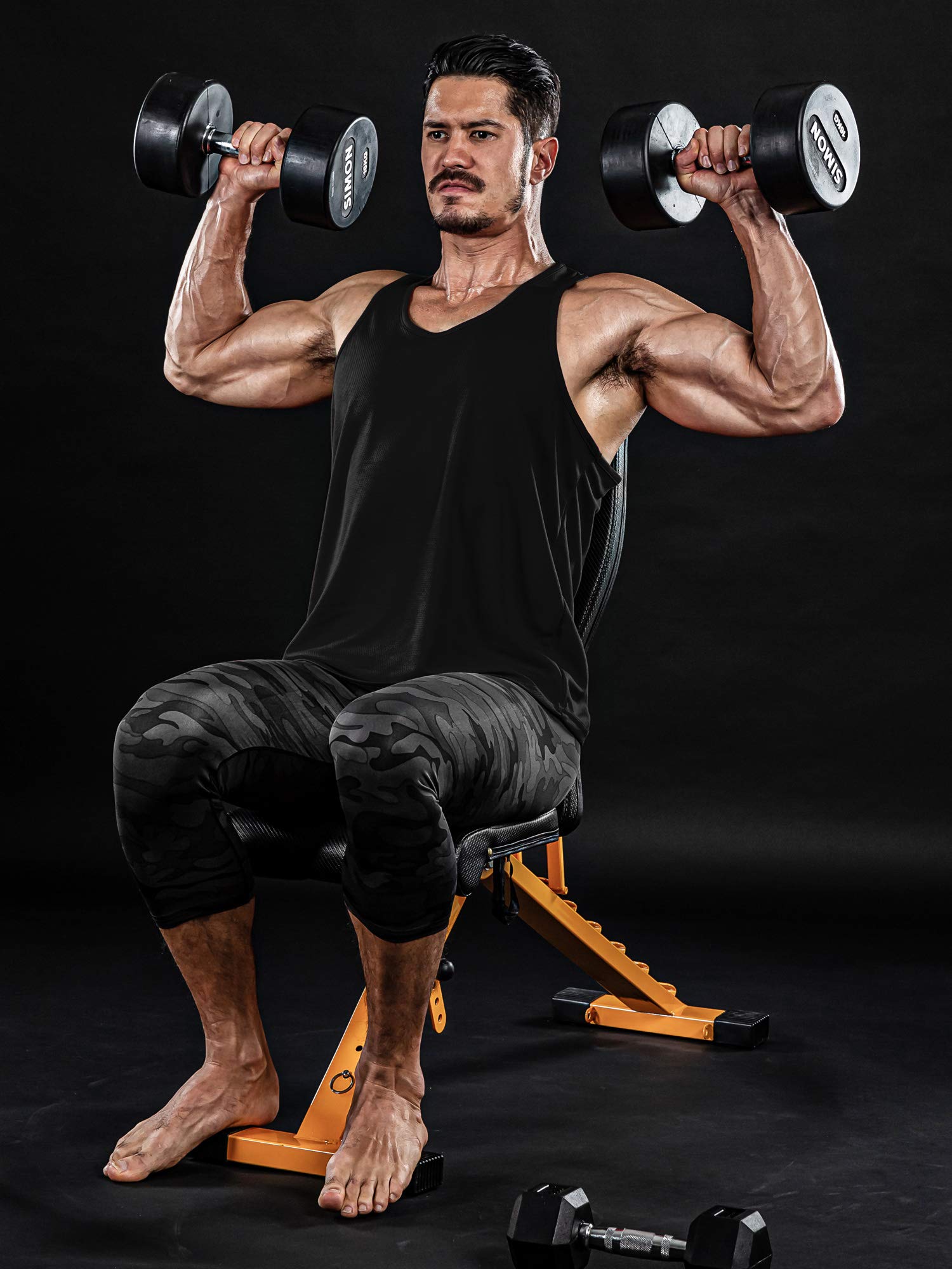 DRSKIN Men's 3/4 Compression Pants - Athletic Running Workout Shorts for Sports & Training