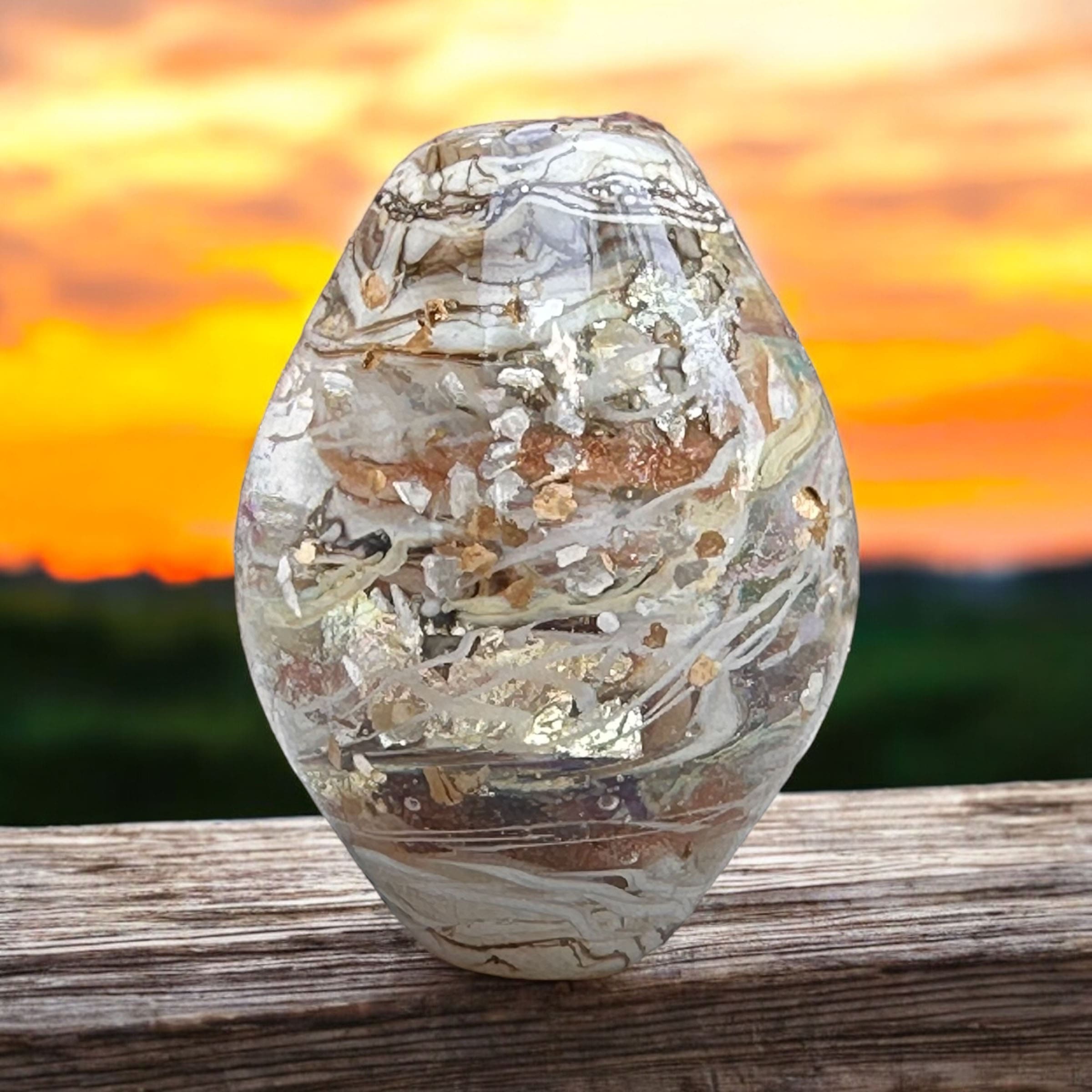 Handmade Silver Metal Organic Lampwork Focal Bead SRA - Perfect for Jewelry Making, DIY Crafts & Beading Projects