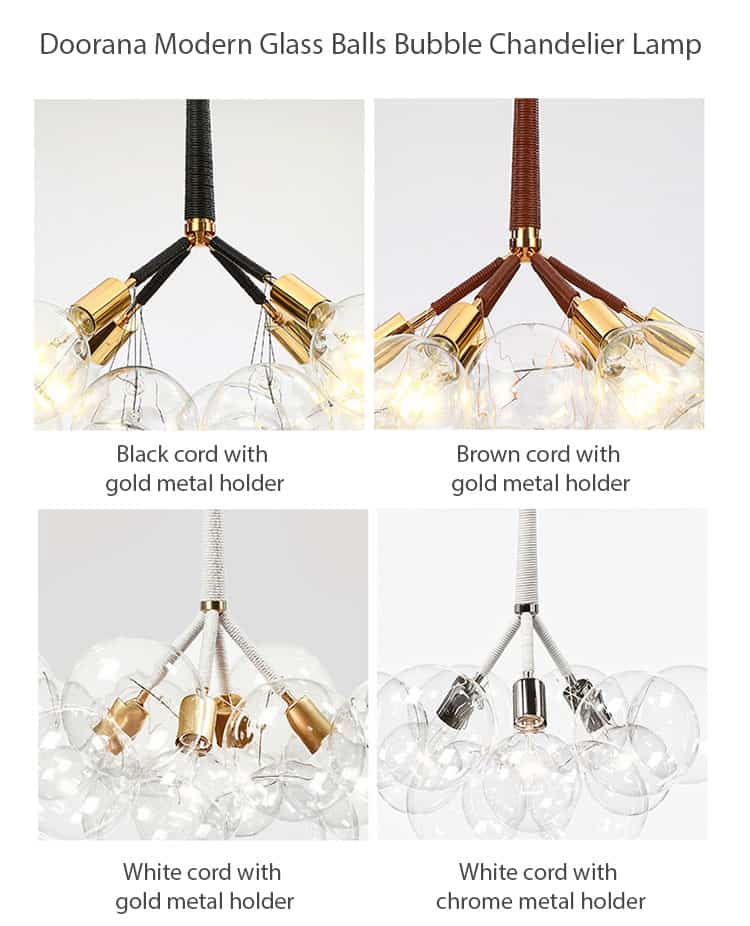 Modern Glass Balls Bubble Chandelier Lamp - Elegant Crystal Ceiling Light Fixture for Dining Room, Living Room & Bedroom Decor