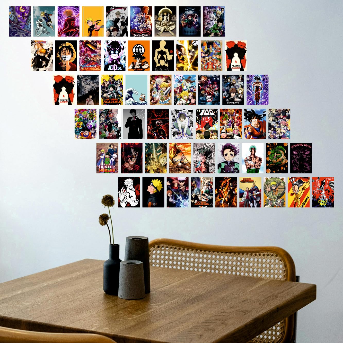 SAW Anime Posters - Pack of 54 (4x6 Inches) | Aesthetic Artwork Wall Decor for Living Room, Bedroom, Home & Office | Perfect for Anime Fans, Gift Giving & Room Decoration