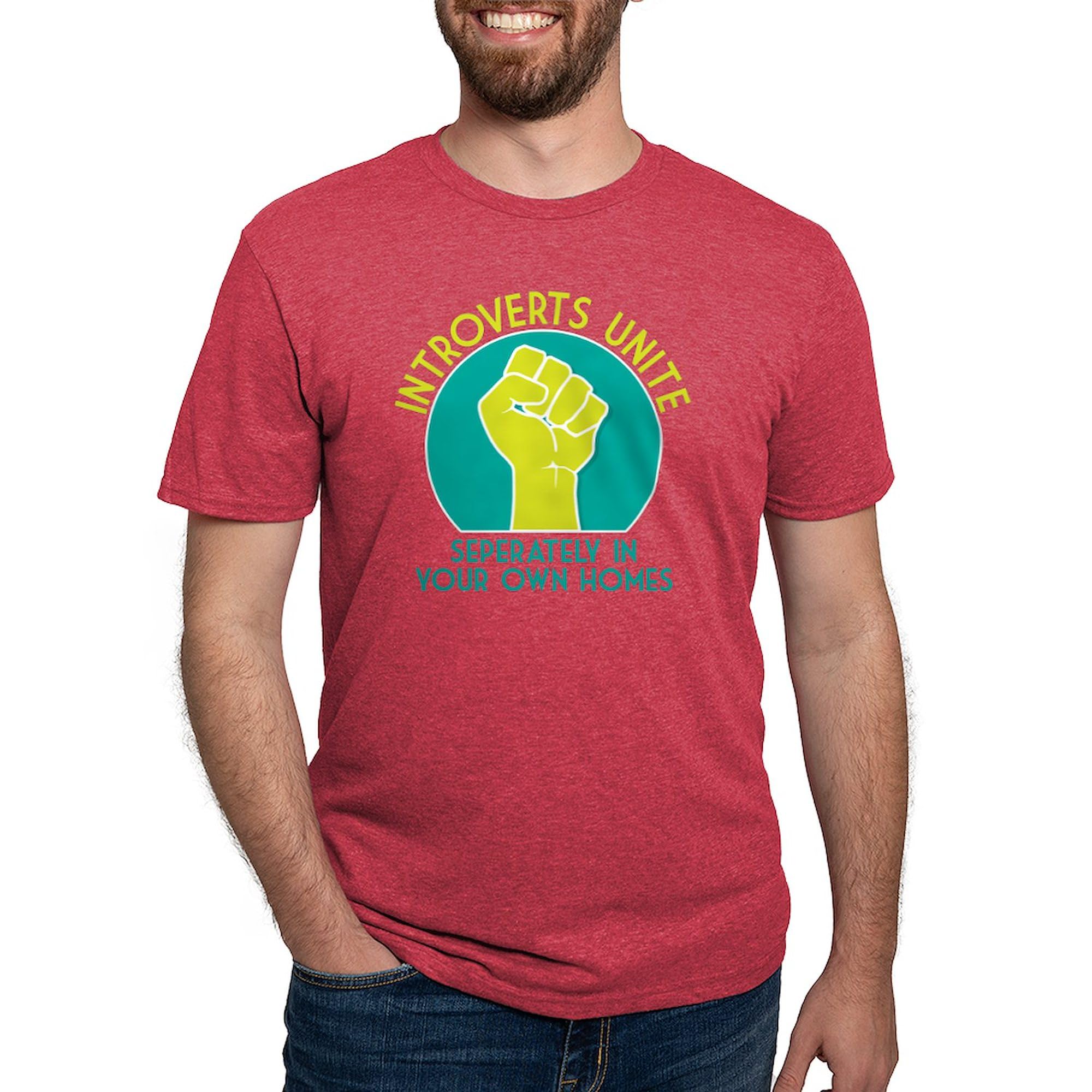 Introverts Unite Men's Tri-Blend T-Shirt - Soft Premium Cotton Blend Tee for Comfort & Style - Perfect for Casual Wear, Lounge Days & Gifts