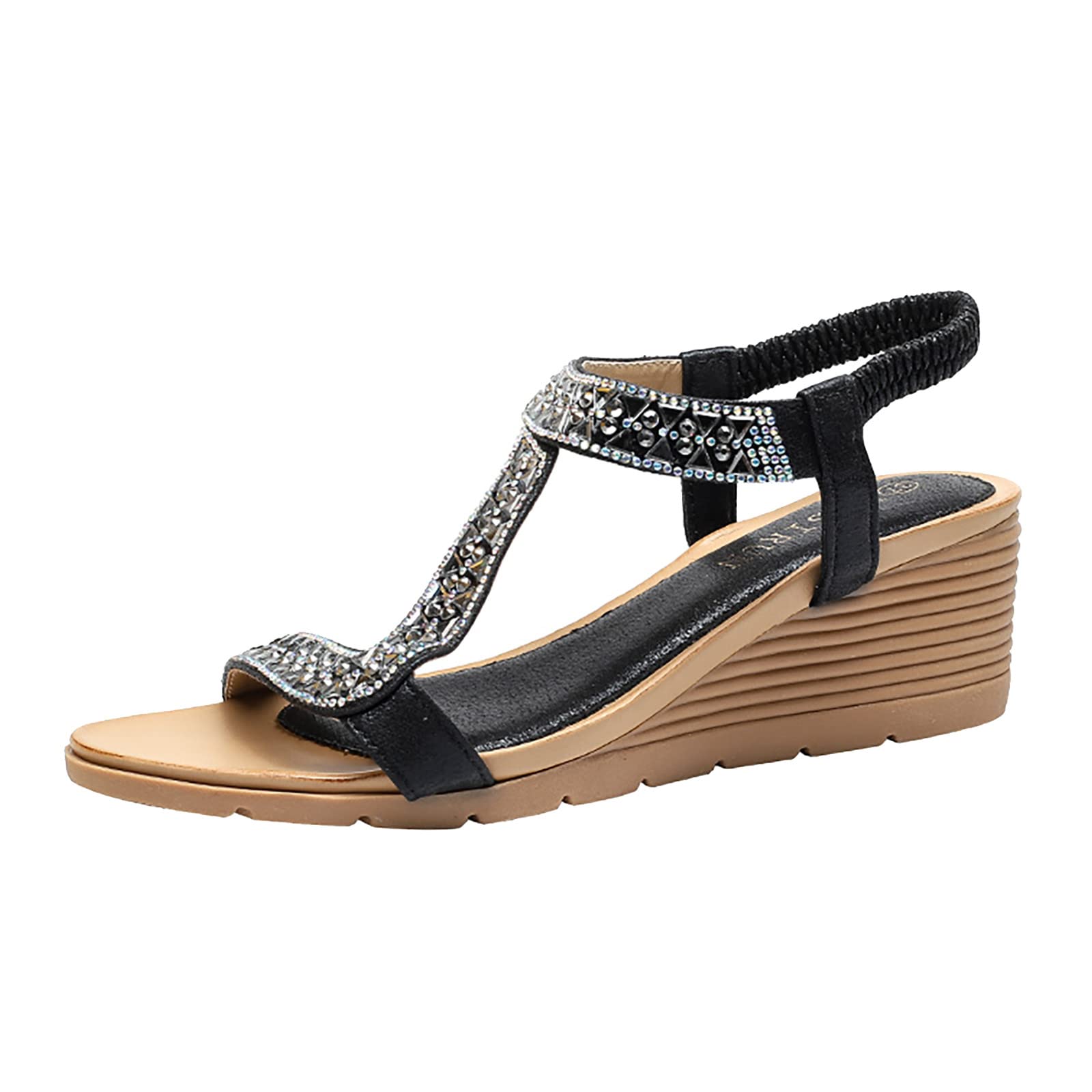 Women's Dressy Summer Wedge Sandals with Strap & Closed Toe - Casual Comfort for Beach, Vacation & Everyday Wear