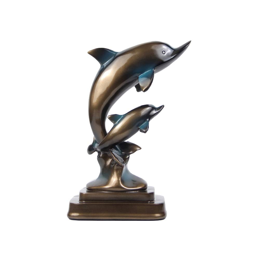 Feng Shui Dolphin Sculpture - Nordic Style Resin Statue for Home Decor, Modern Craft for Living Room & Wine Cabinet | Perfect for Office Desk, Meditation Space & Gift Giving