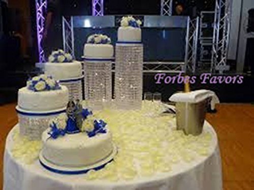Forbes Favors 4-Piece Acrylic Crystal Chandelier Cake Stand Set with LED Lights - Elegant Wedding, Anniversary & Special Occasion Dessert Display (6