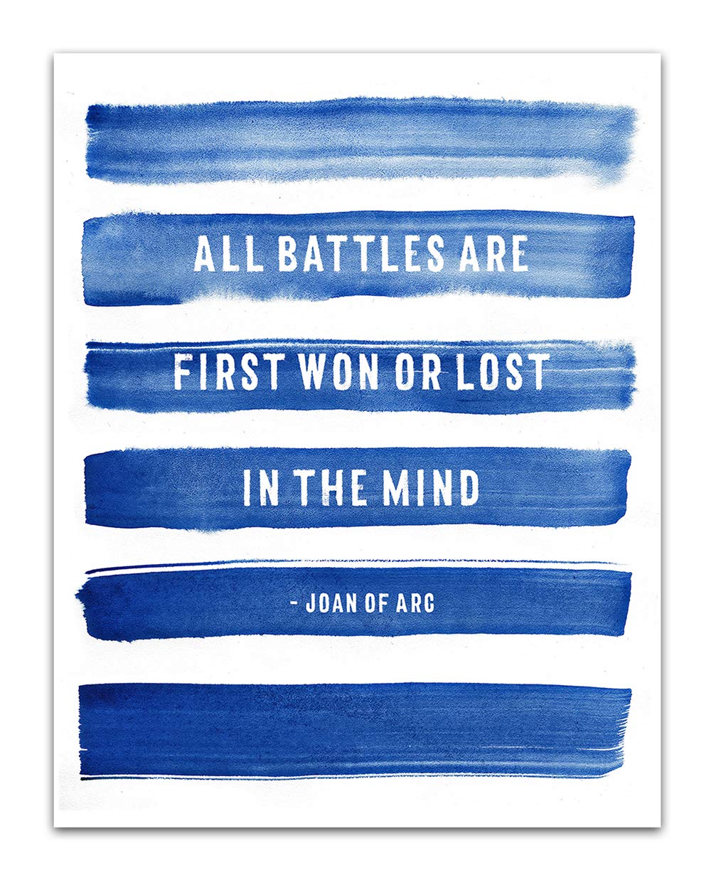 TJ Originals - Joan of Arc Christian Bible Quote Wall Art Print 11x14, Inspirational Scripture Decor for Home & Office, Motivational Gift for Family & Friends (Blue Stripes) | Perfect for Living Room, Bedroom & Faith-Based Spaces