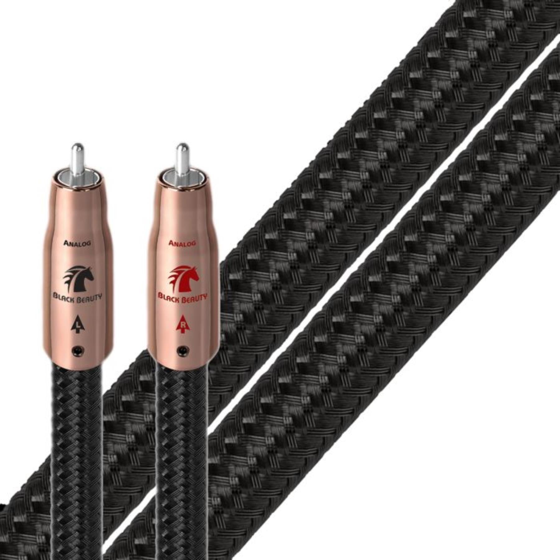 Premium AudioQuest Black Beauty RCA Audio Cables - High-Quality Stereo Interconnect Pair for Home Theater, Hi-Fi Systems & Audiophile Setups