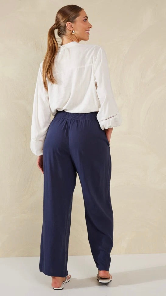 Sardinia Pant Riviera - Women's High Waisted Wide Leg Palazzo Pants for Summer Beach & Vacation - Perfect for Casual Outfits, Travel, and Resort Wear