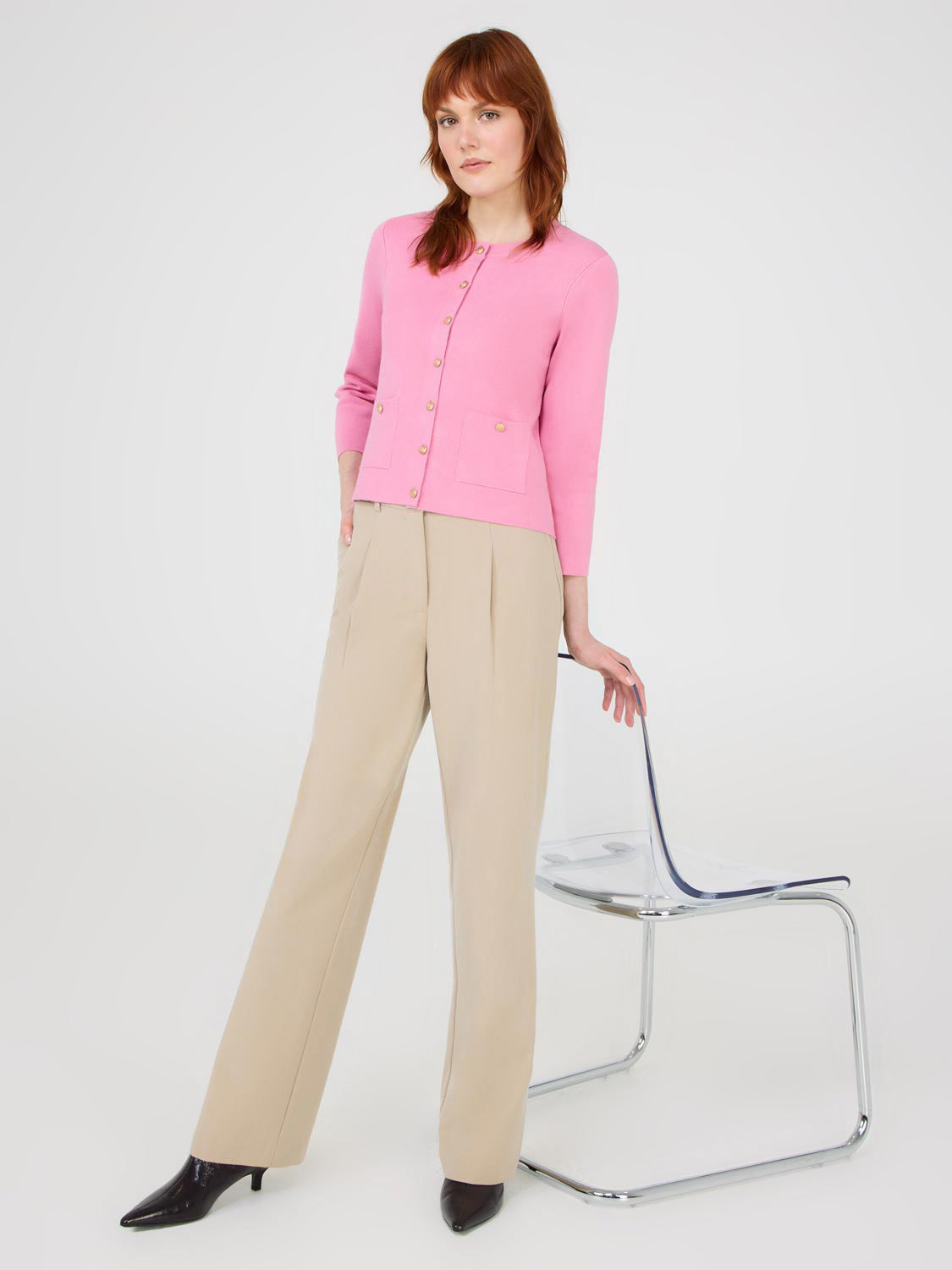 Women's 3/4 Sleeve Open Front Cardigan Sweater - Lightweight Knit Wrap Cover Up for Office, Casual Outfits & Fall Layering