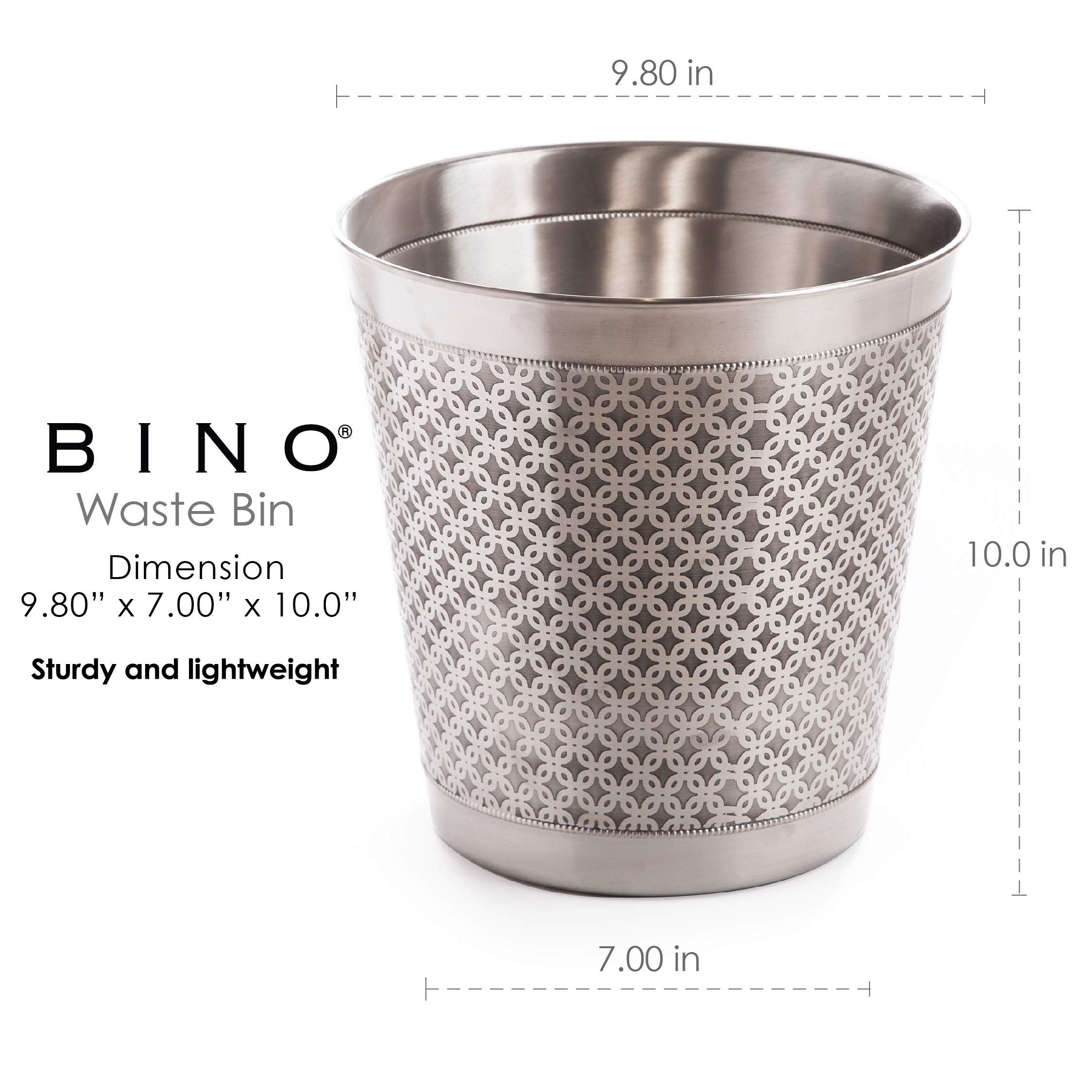Stainless Steel Trash Can for Home, Office, Bathroom, Kitchen & Dorm - 1.6 Gallon Small Metal Waste Basket for Bedroom, Desk & Living Room - Perfect for Home Essentials & Office Organization